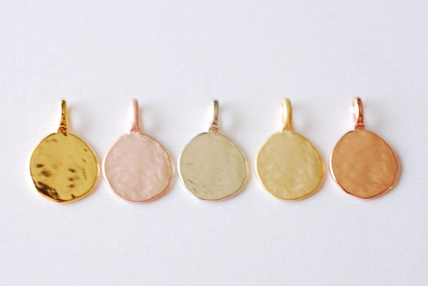 Matte Vermeil Gold Hammered Stamping Disc- 18k gold plated over Sterling Silver, Vermeil Gold Stamping Round Blanks, Gold Round Disc, 97 - HarperCrown