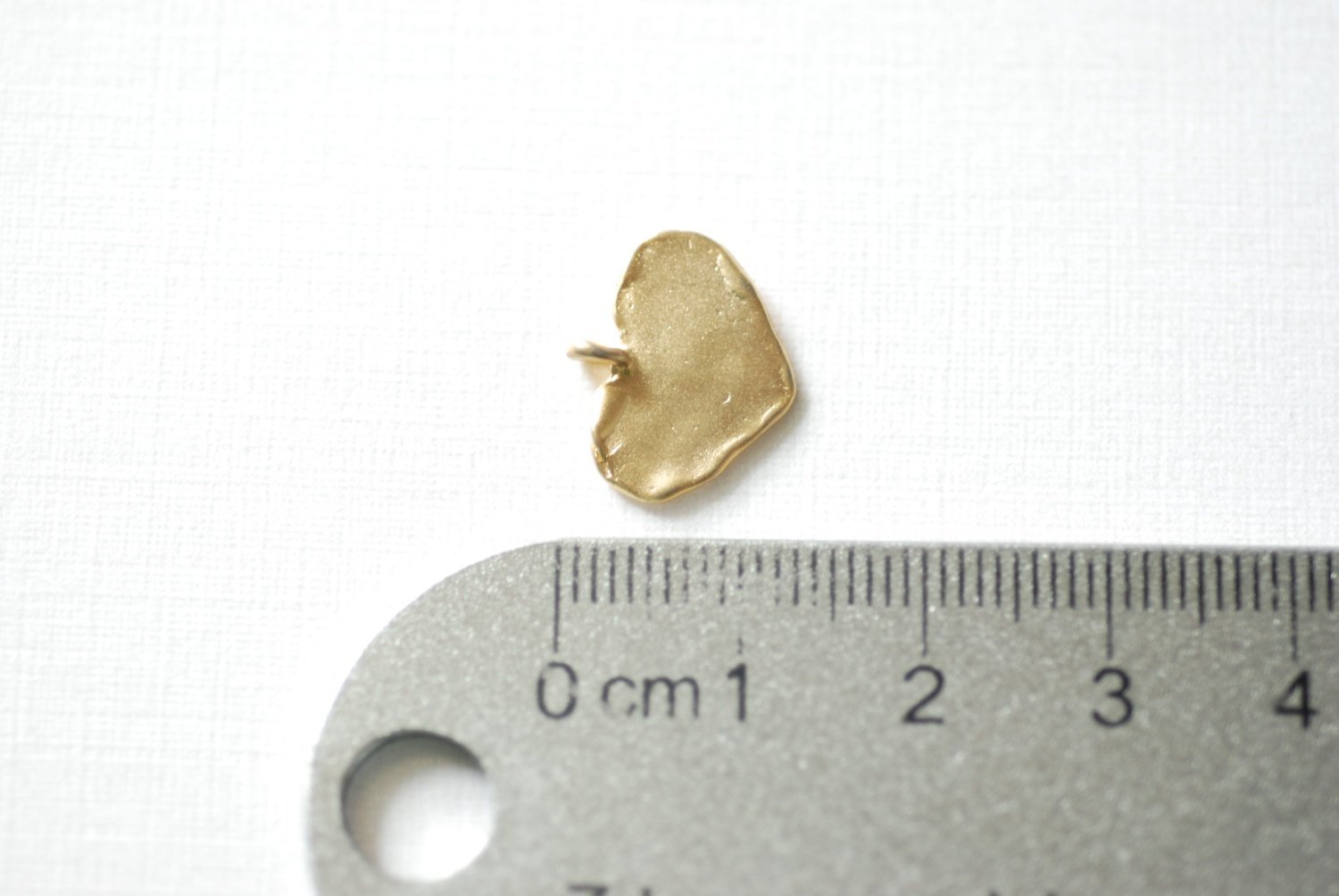 Matte Vermeil Gold Heart Charm - 18k gold plated over sterling silver heart pendant, Gold Flat Stamping Heart Blanks, Personalize Heart, 87 - HarperCrown