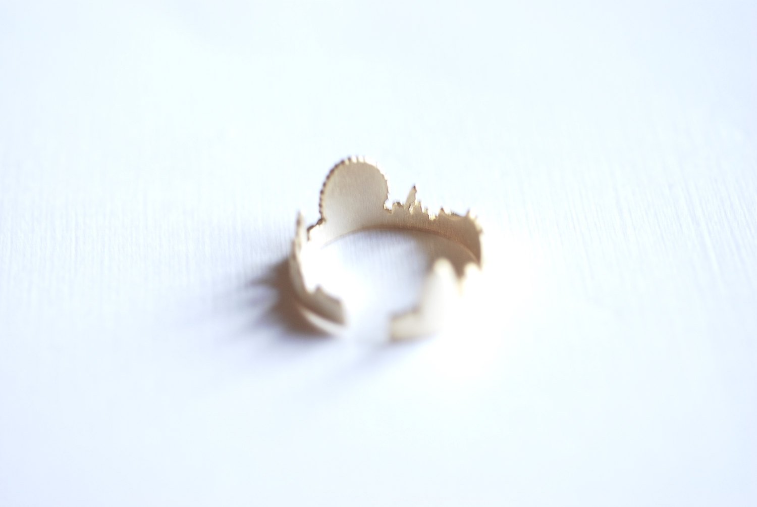 Matte Vermeil Gold London Cityscape Ring- 18k gold over Sterling Silver Skyline Ring, Great Britain Ring, Adjustable Ring, Ring Band, 279 - HarperCrown