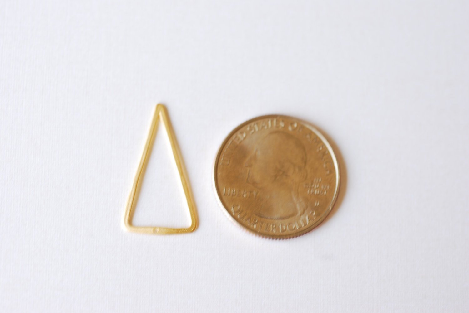 Matte Vermeil Gold Open Triangle Connector Charm- 18k gold plated over Sterling Silver Triangle, Gold Triangle Connector Link Spacer, 219 - HarperCrown