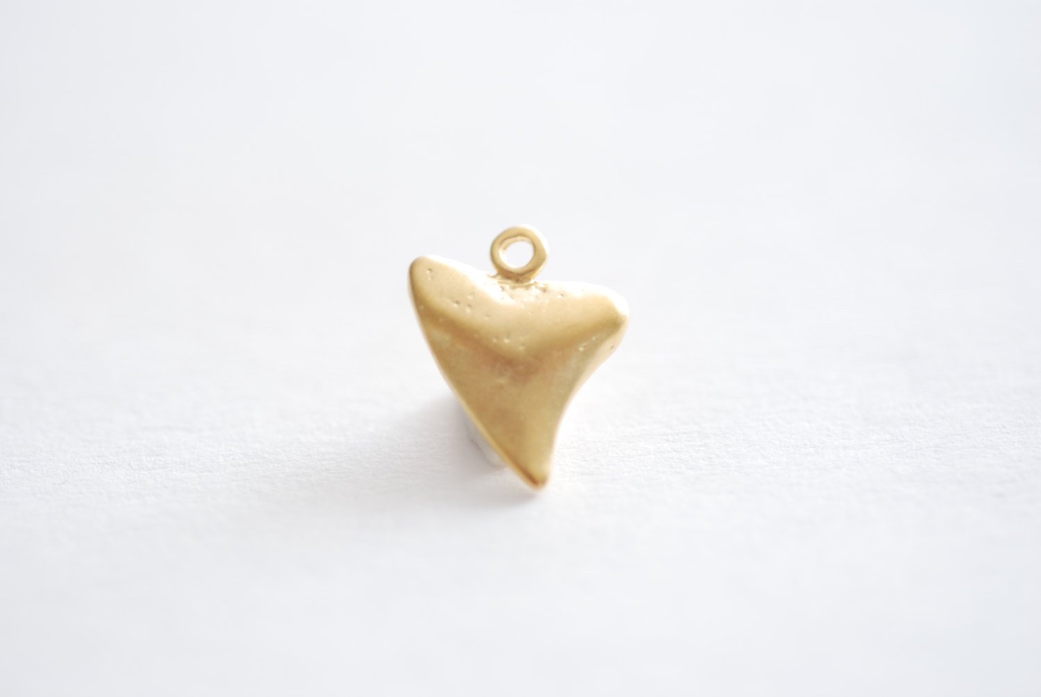 Matte Vermeil Gold Shark Tooth- 18k gold over Sterling Silver Shark Tooth, Real Shark tooth, Gold Dipped Shark tooth Charm Pendant, 73 - HarperCrown