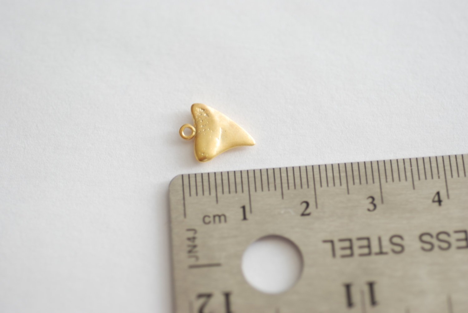 Matte Vermeil Gold Shark Tooth- 18k gold over Sterling Silver Shark Tooth, Real Shark tooth, Gold Dipped Shark tooth Charm Pendant, 73 - HarperCrown