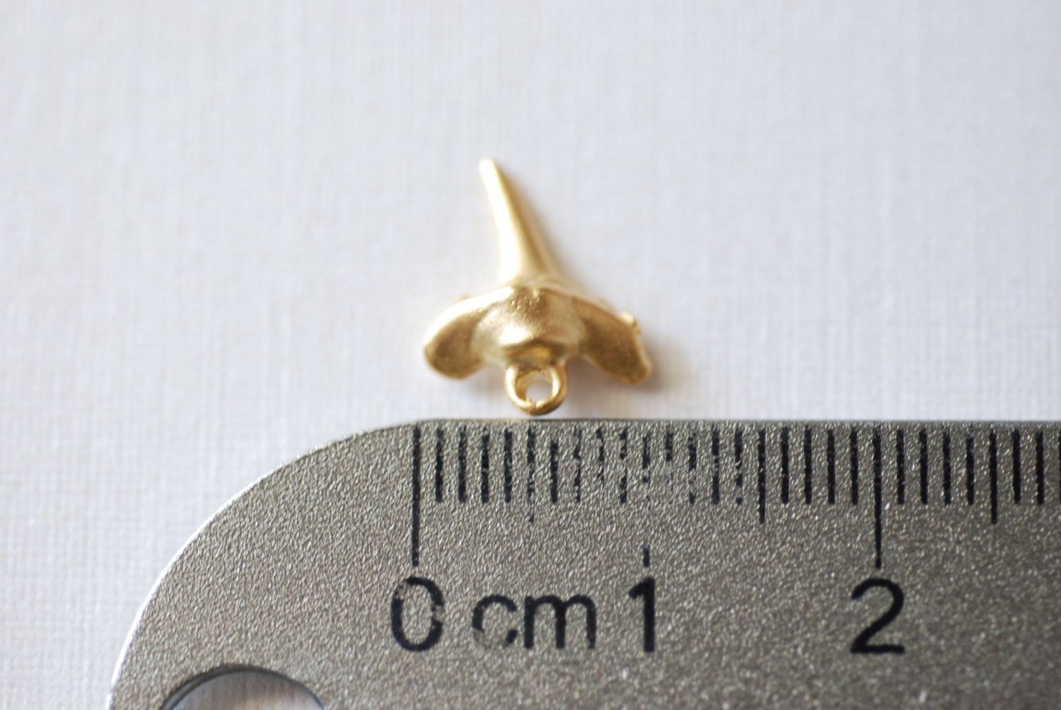 Matte Vermeil Gold Shark Tooth- 18k gold plated over Sterling Silver Shark Tooth, Small Vermeil Shark Tooth, Shark Tooth Charm - HarperCrown