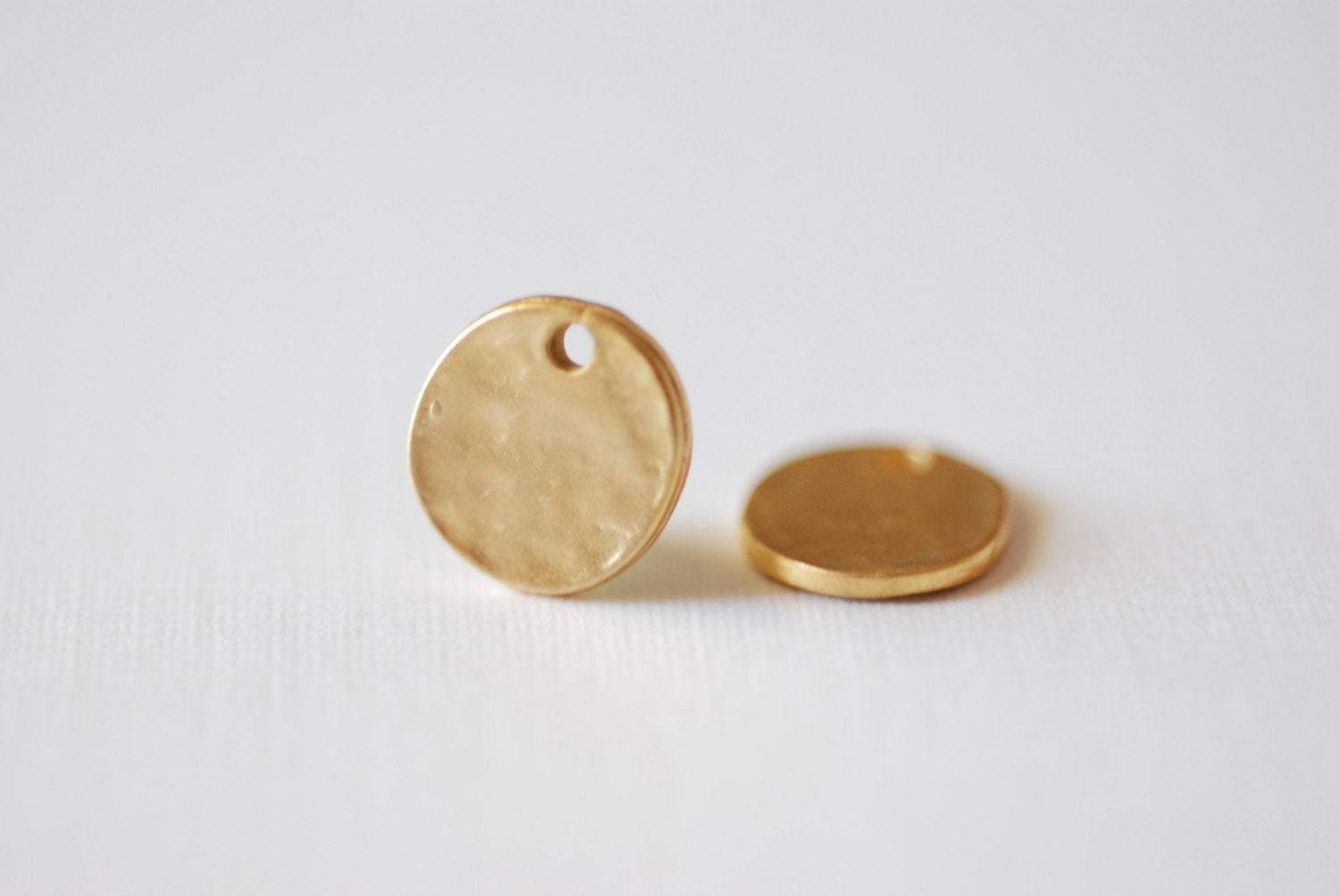 Matte Vermeil Gold Stamping Blank Disc, Stamping Discs, Gold Round Disc Charms, Gold Stamping Blanks, Vermeil Round Disc Charm, Gold Tag - HarperCrown