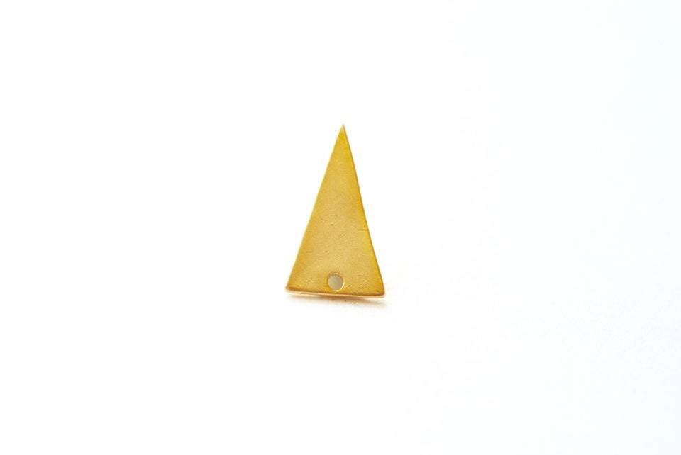 Matte Vermeil Gold Triangle Charm - 18k gold plated over 925 Sterling silver, blank triangle pendant, stamping flat Gold Triangle blanks - HarperCrown