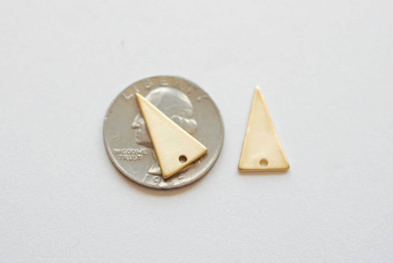 Matte Vermeil Gold Triangle Charm - 18k gold plated over 925 Sterling silver, blank triangle pendant, stamping flat Gold Triangle blanks - HarperCrown