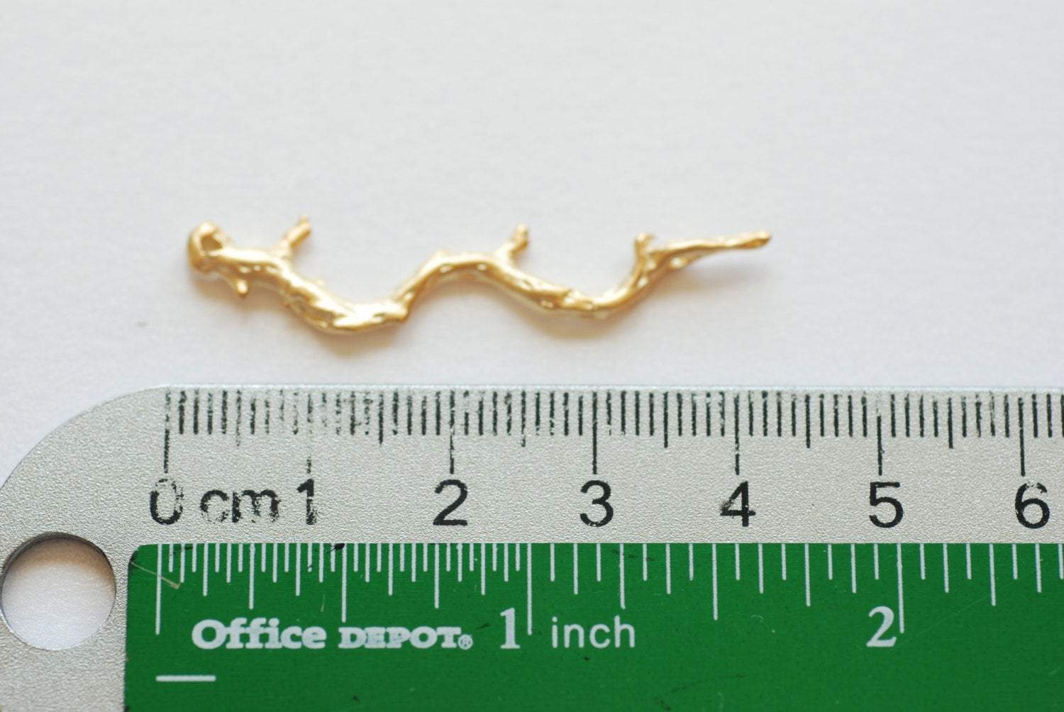 Matte Vermeil Gold Twig Branch Connector link Pendant- 18k gold over 925 sterling silver branch charm connector, branch connector - HarperCrown