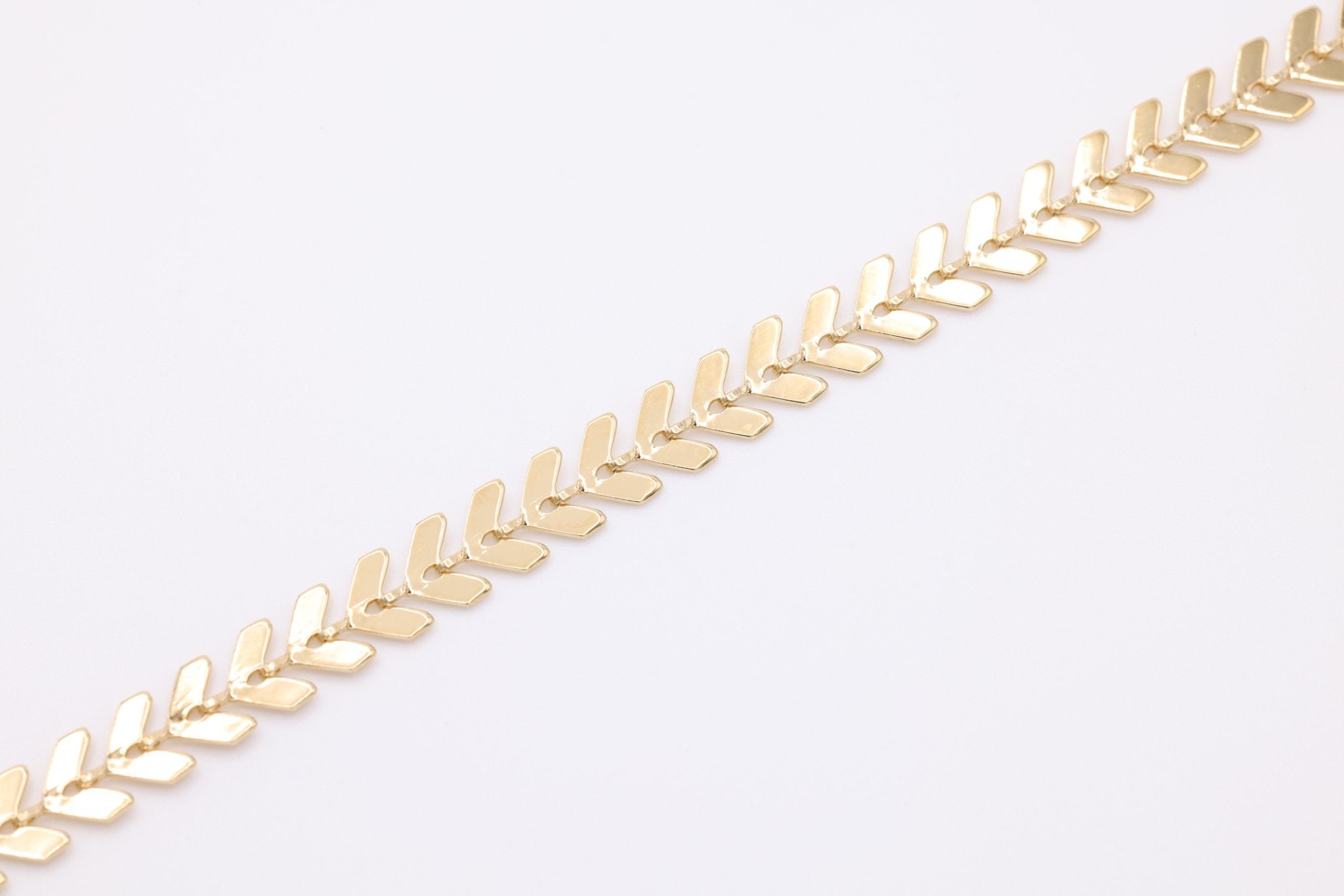 Mia Chevron Chain, 14K Gold Overlay Plated, Wholesale Jewelry Chain - HarperCrown