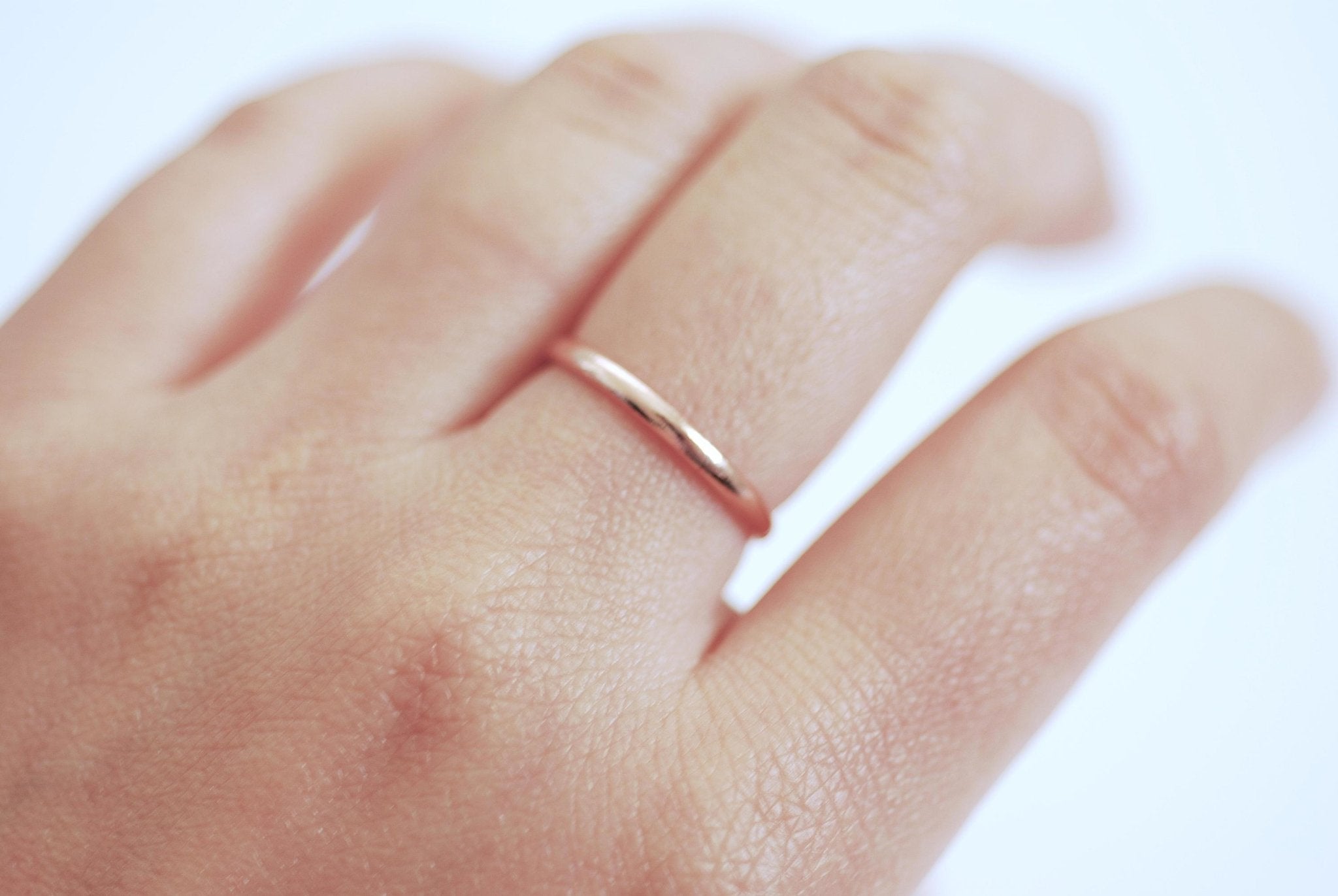 Minimalist Thin Ring Band, Adjustable Ring, Choose Sterling Silver, Gold, Rose Gold, Wedding Band Ring, Simple Everyday Ring, Open Ring, - HarperCrown