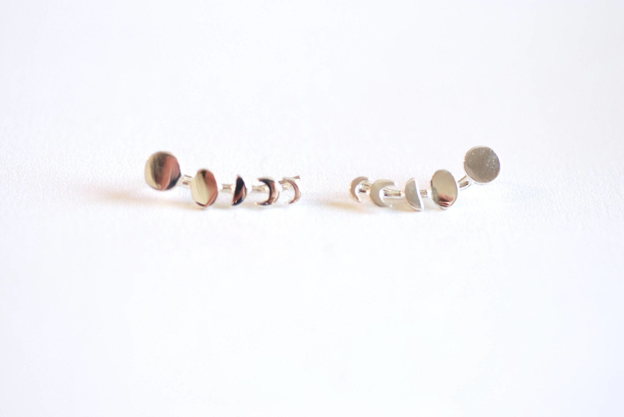 Moon Phases Earrings Ear Climbers- 925 Sterling Silver, Gold, Rose Gold, Moon Phase Ear Crawlers, silver ear climbers, Moon Earrings, Sweeps - HarperCrown