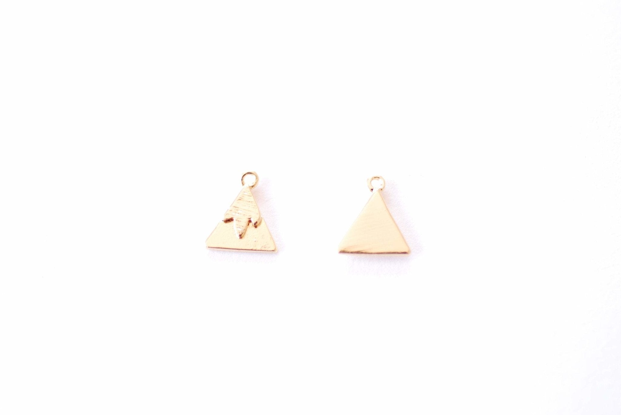 Mountain Range Triangle Charm | 16K Gold Plated over Brass | Dainty Small Snow Capped Mountain Nature Pendant Wholesale B335 - HarperCrown