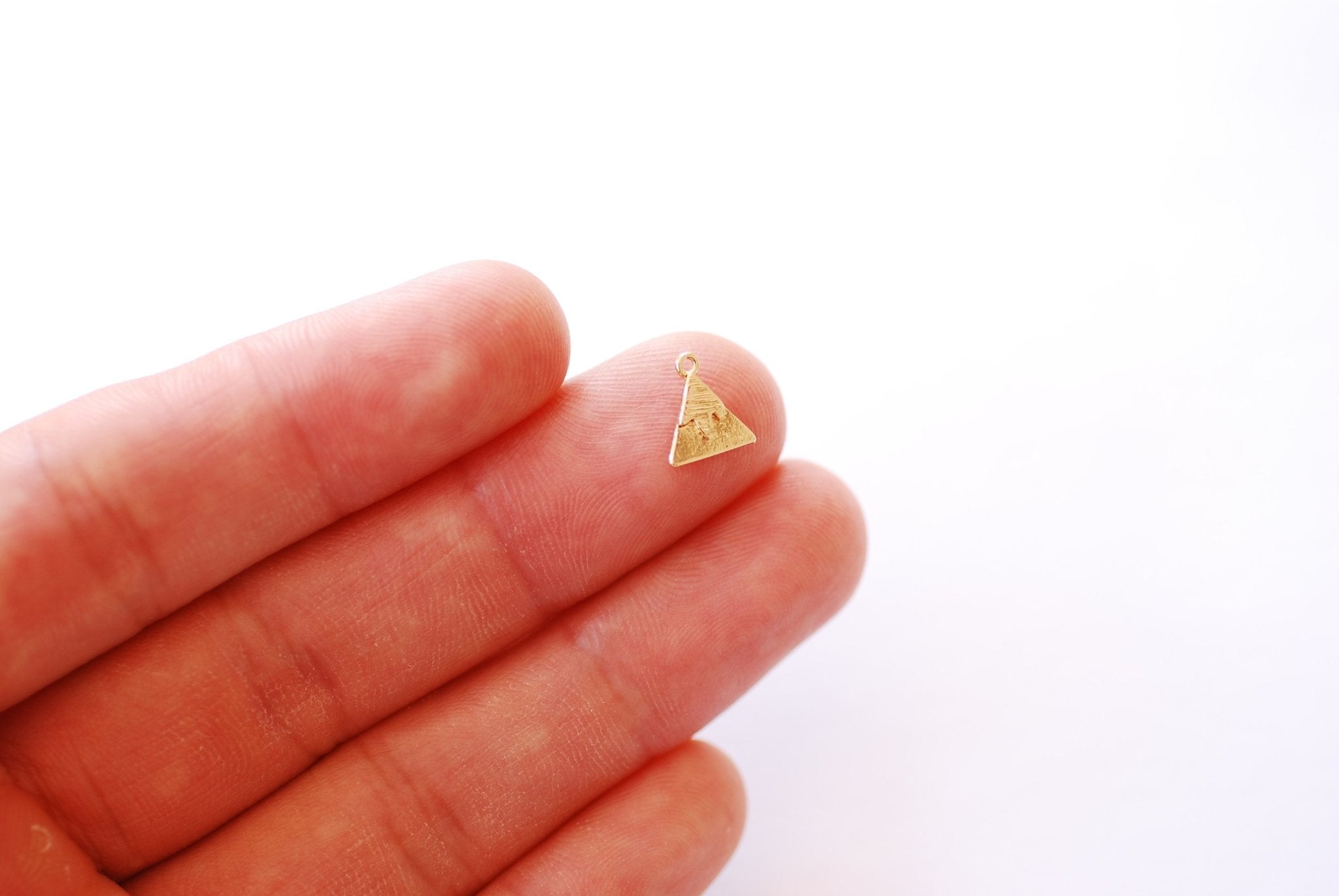 Mountain Range Triangle Charm | 16K Gold Plated over Brass | Dainty Small Snow Capped Mountain Nature Pendant Wholesale B335 - HarperCrown