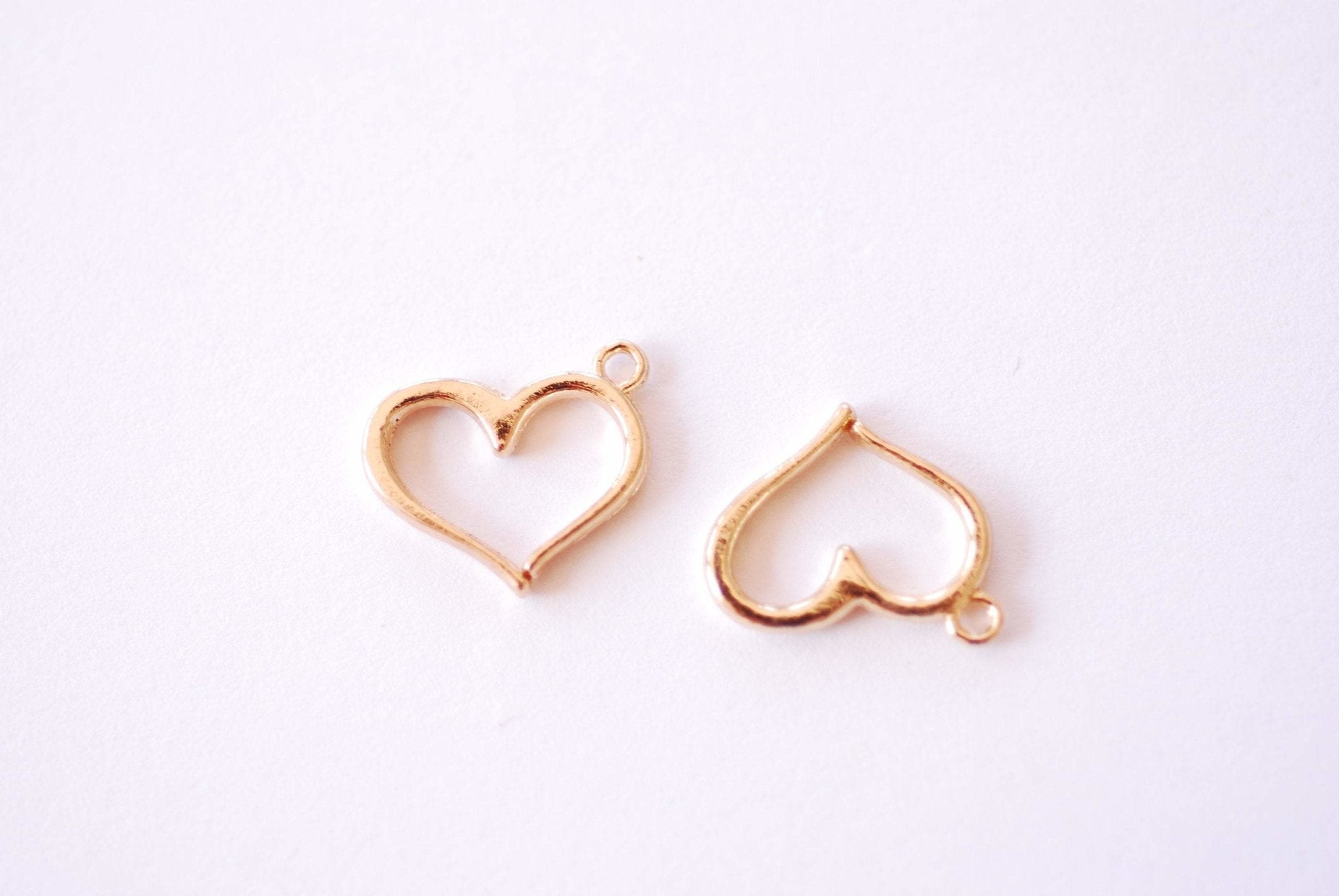 Open Heart Charm | 18k Gold Plated over Brass | Love Connector Pendant HarperCrown Wholesale B319 - HarperCrown