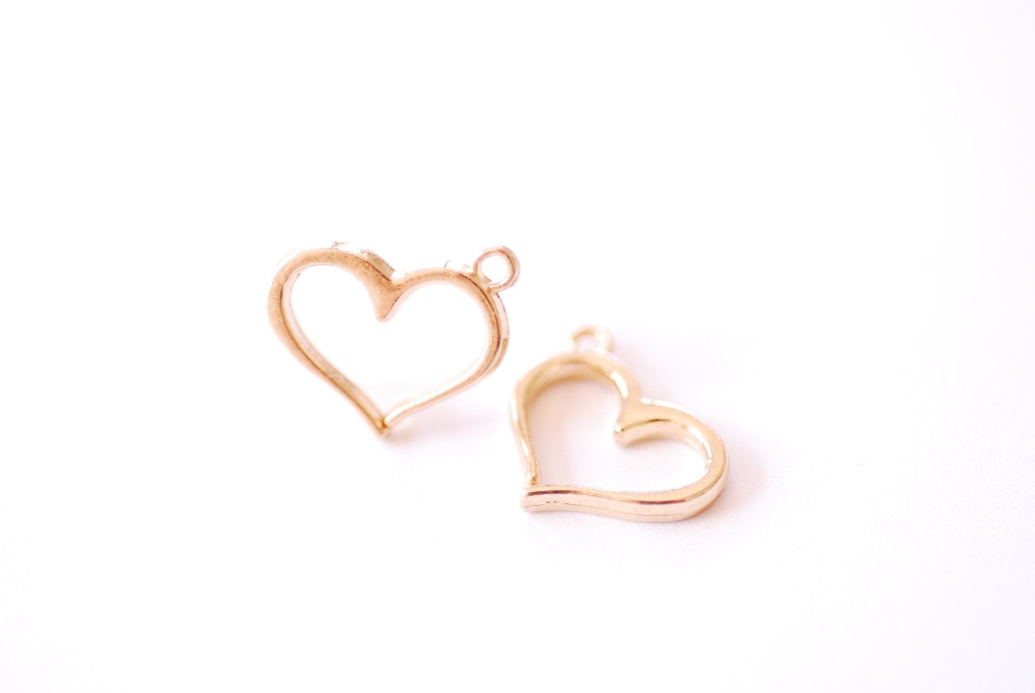 Open Heart Charm | 18k Gold Plated over Brass | Love Connector Pendant HarperCrown Wholesale B319 - HarperCrown