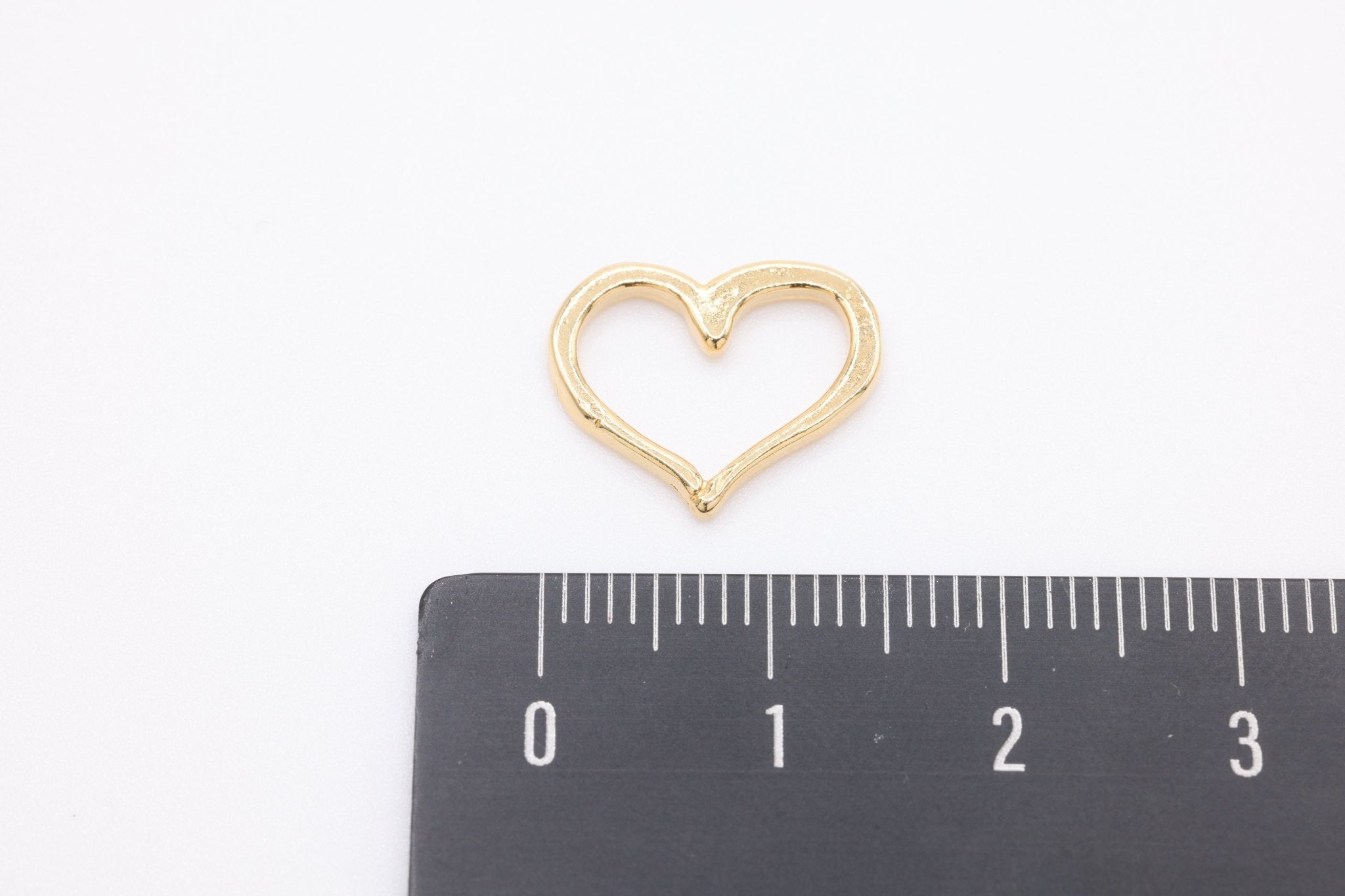 Open Heart Charm Wholesale 14K Charm, Solid 14K Gold, G84 - HarperCrown