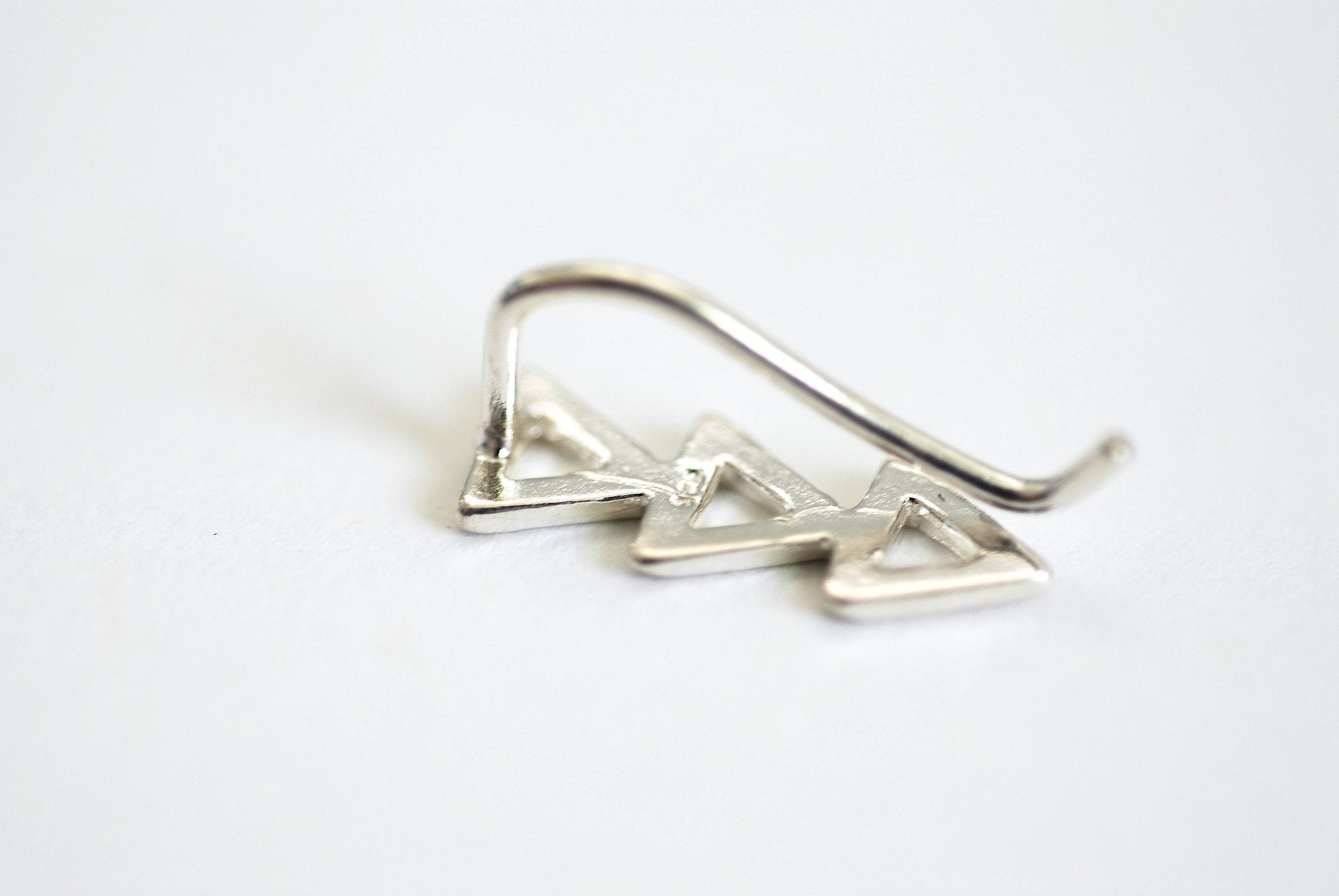 Open Triangle Ear Crawler Earrings- Choose 925 Sterling Silver, Gold, Rose Gold, Triangle Ear Crawlers, Ear Climbers, Chevron, Ear Sweeps - HarperCrown