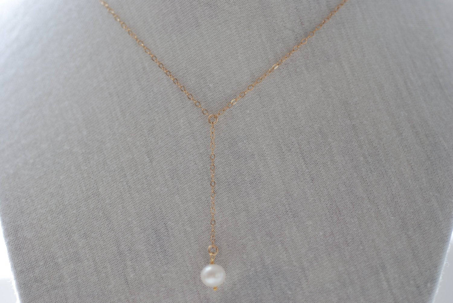 Pearl Lariat Necklace, pearl rosary, pearl pendant, fresh water pearl,Pearl Necklace,Pearl Rosary Necklace,Pearl Pendant,Dainty Pearl - HarperCrown