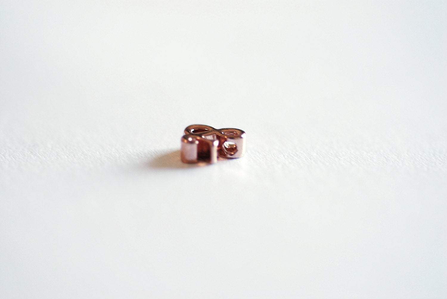 Pink Rose Gold Vermeil Ampersand Bead- 22k gold over Sterling Silver Ampersand Connector, Ampersand Initial Charm, Ampersand Alphabet, 310 - HarperCrown