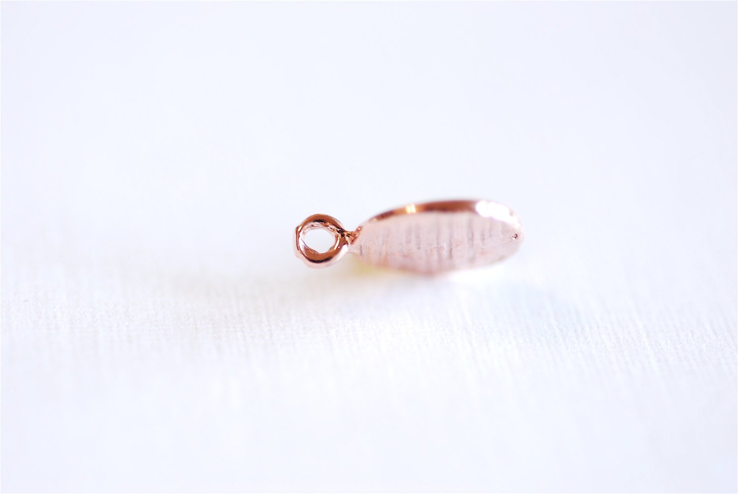 Pink Rose Gold Vermeil Blank Disc Charm with Attached Bail -18k gold over sterling silver, blank disc, round disc, blank stamping disc, 167 - HarperCrown