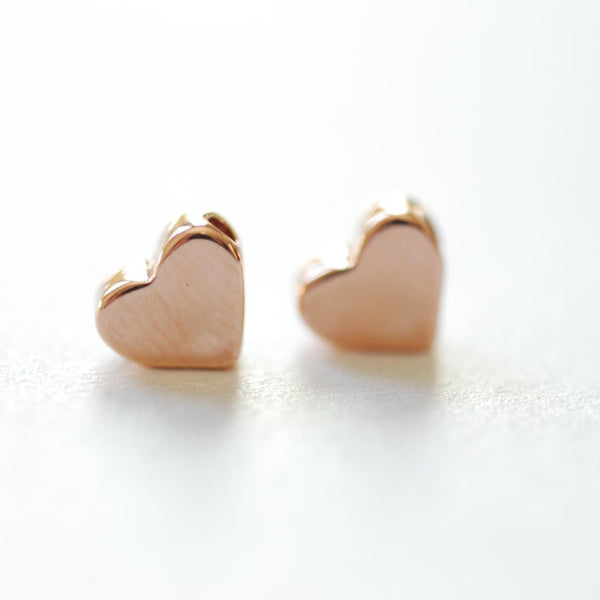 Wholesale Charms - Pink Rose Gold Vermeil Heart Beads Charm- 18k
