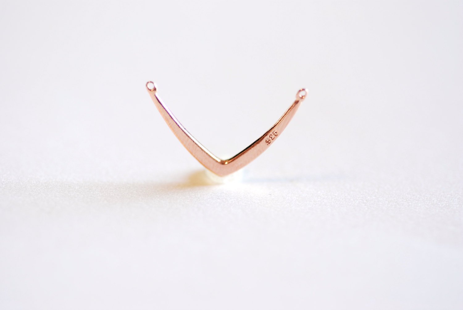 Pink Rose Gold Vermeil V Shaped Charm- 22k rose gold over Sterling Silver Arrow Charm, V Shaped Connector Charm, Triangle Connector Link,319 - HarperCrown