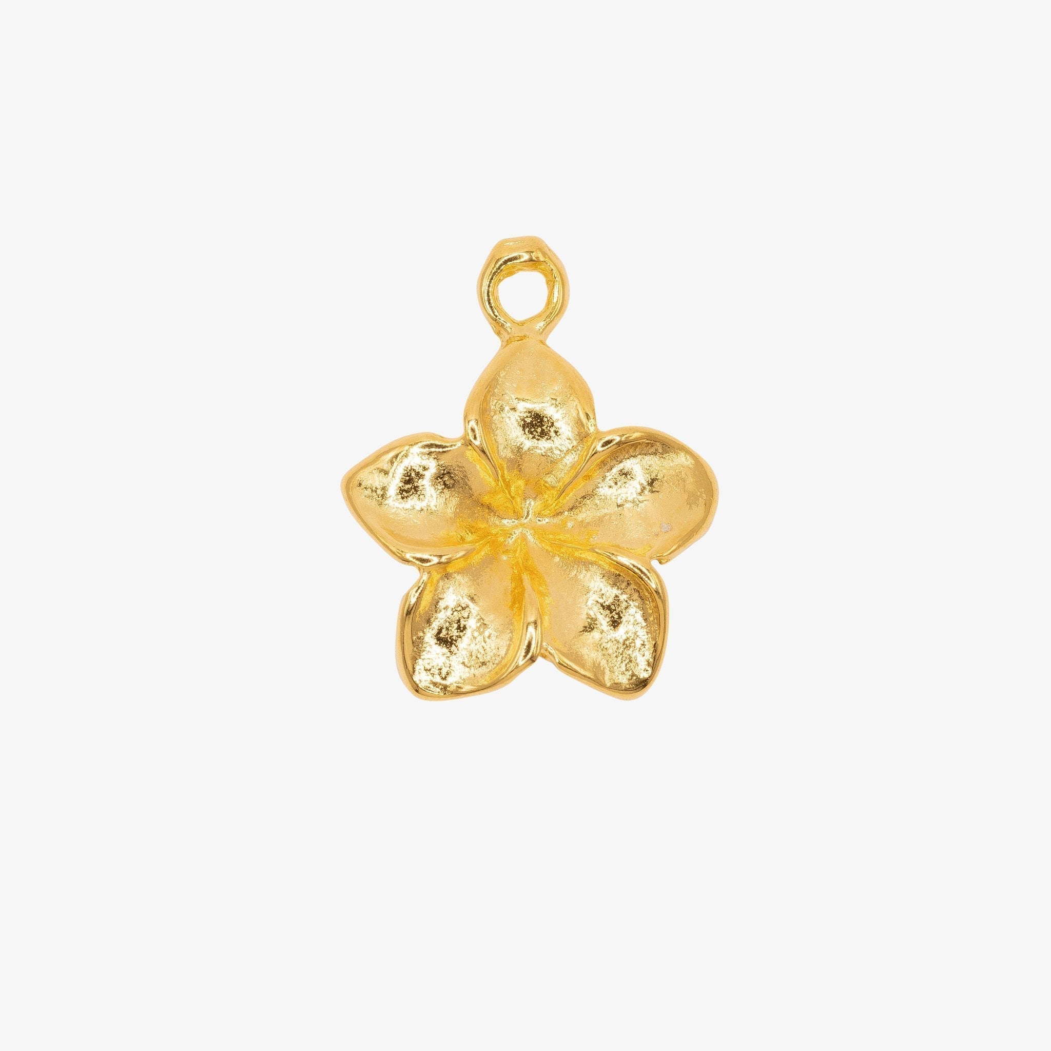 Plumeria Flower Charm 14K Gold - HarperCrown