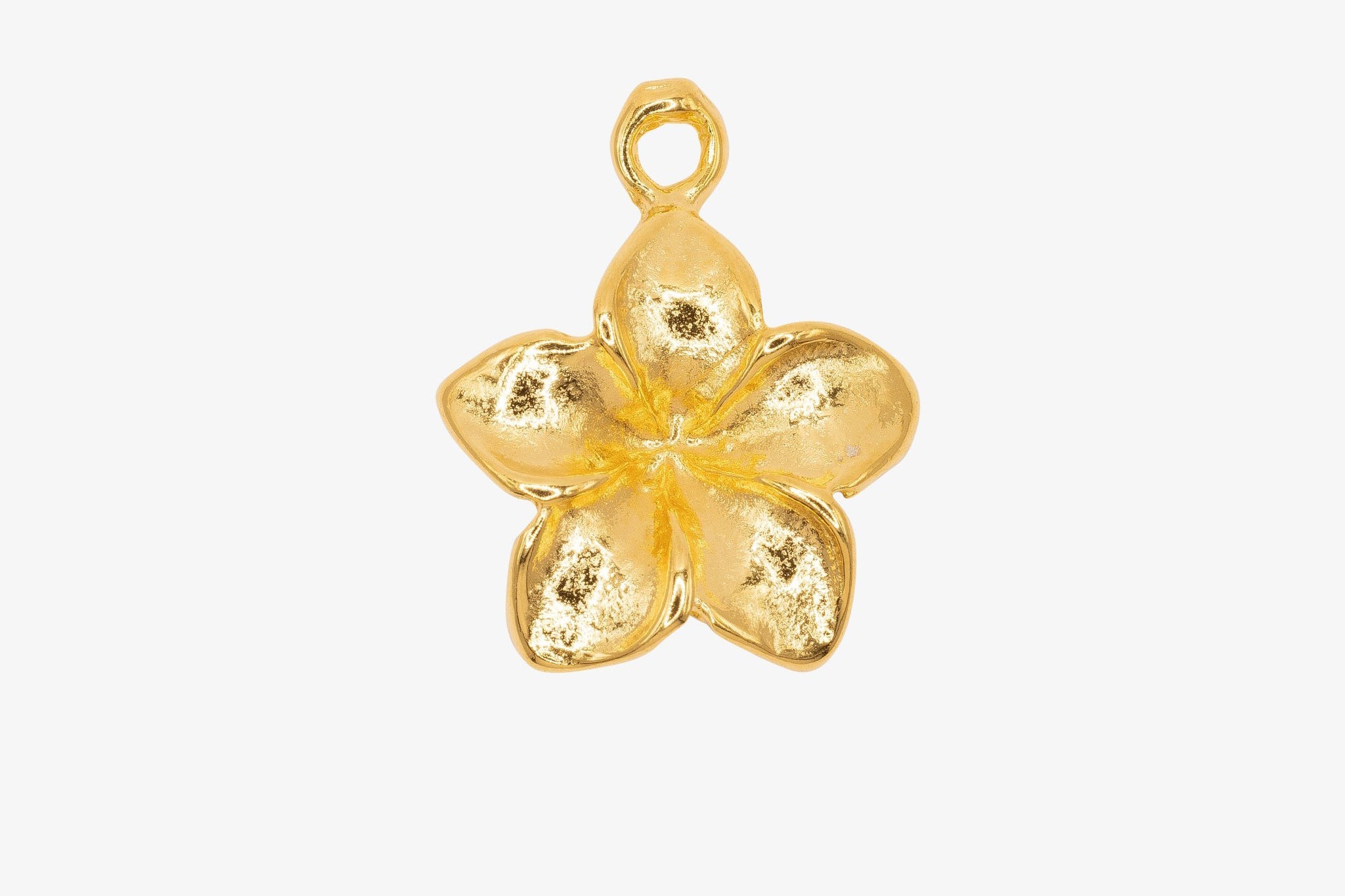 Plumeria Flower Wholesale Charm 14K Gold, Solid 14K Gold, G190 - HarperCrown