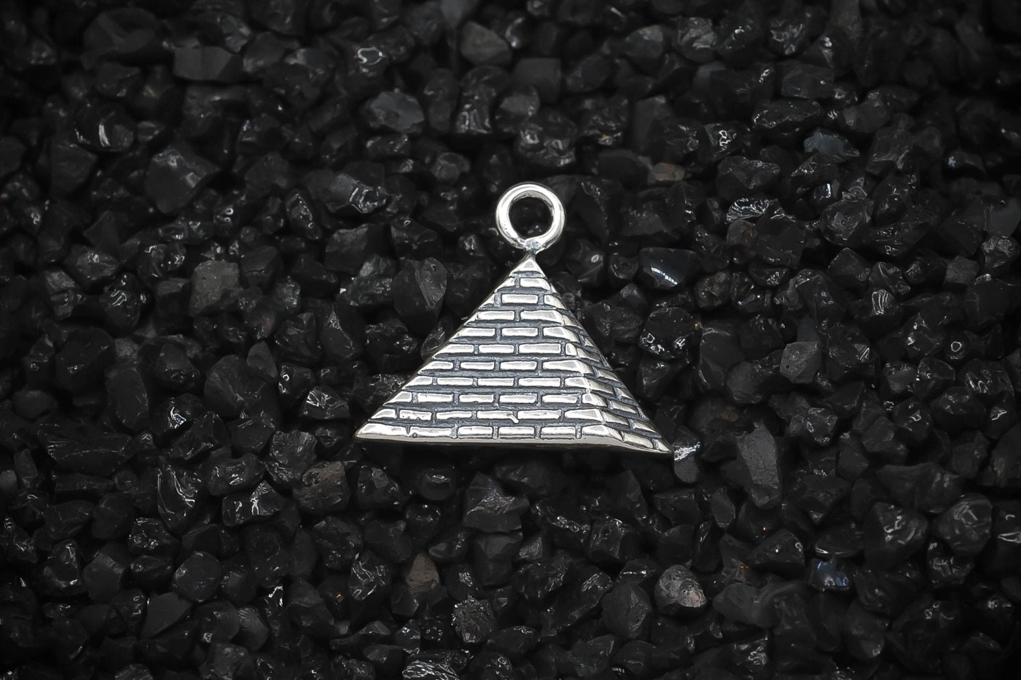 Pyramid Ancient Egyptian Charm | 925 Sterling Silver, Oxidized or 18K Gold Plated | Jewelry Making Pendant - HarperCrown