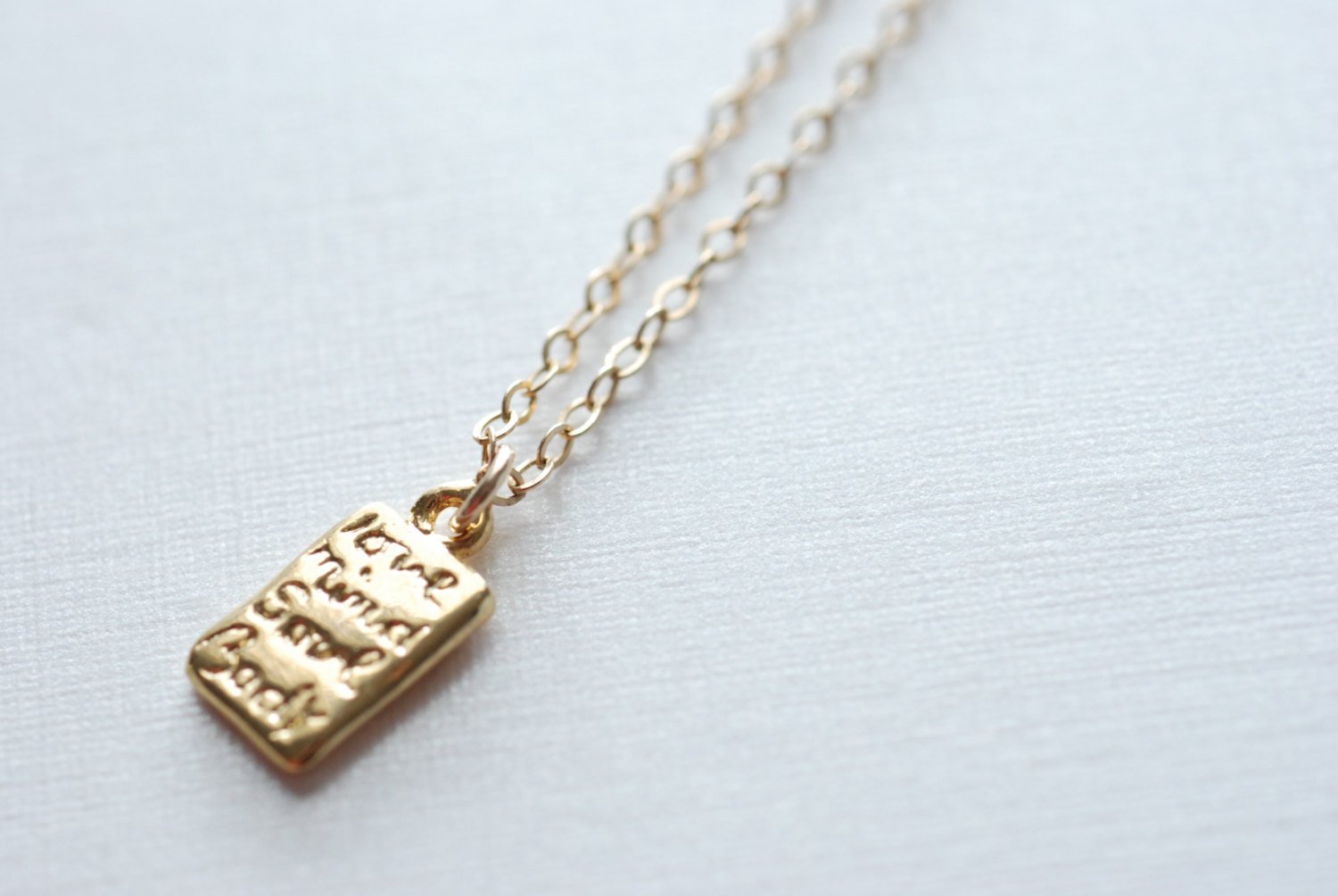 Rectangle Bar Necklace - love, mind, soul, body, layering necklace, Gold Bar Necklace, Personalized Bar Necklace, Simple Everyday Necklace - HarperCrown