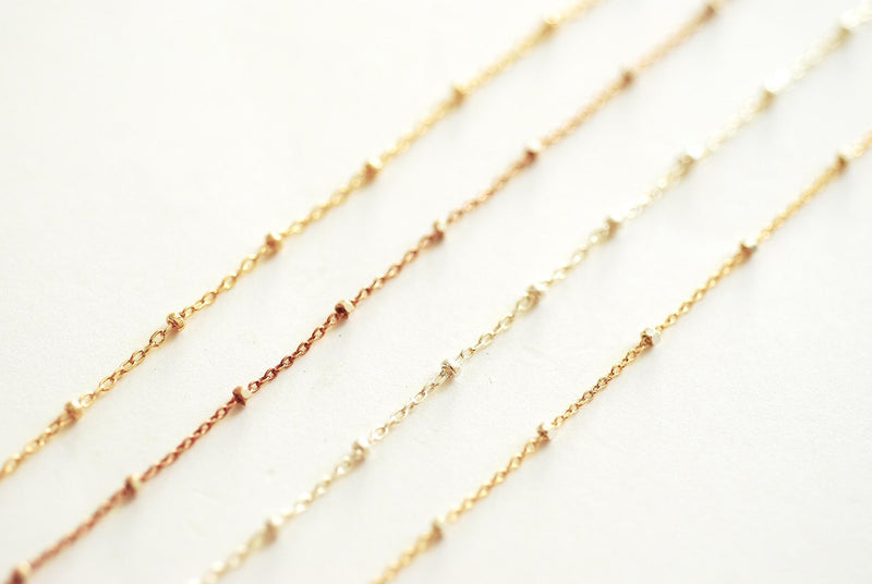 18K Gold Plated Sterling Silver Chain - Tiny Plain Oval Cable Chain, Jewelry  Making Chains Supplies Wholesaler