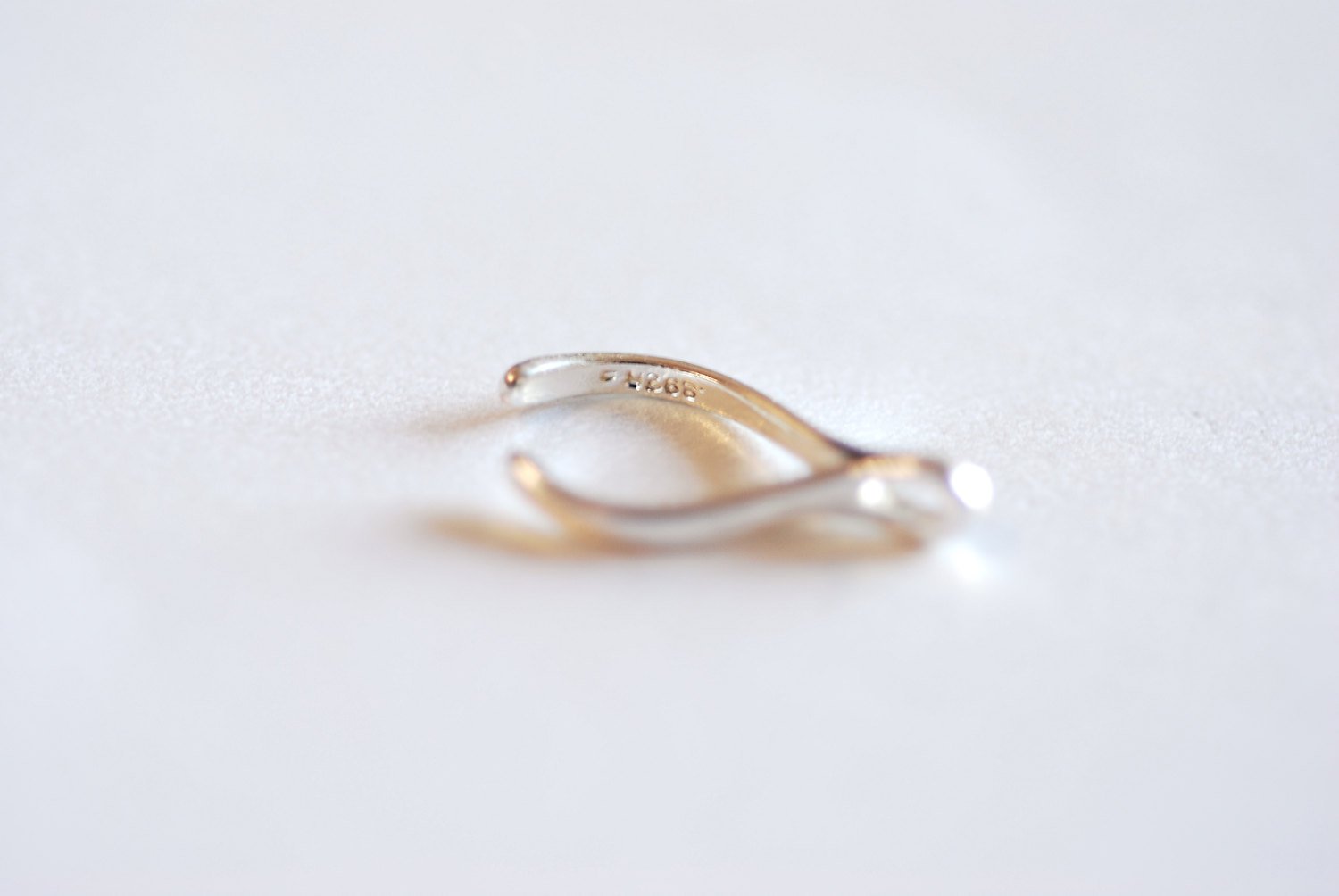 Shiny Gold Uneven Wishbone Charm- Vermeil 22k Gold plated Sterling Silver Uneven Wishbone Charm, Small Wishbone Charm, Gold Wishbone, 320 - HarperCrown