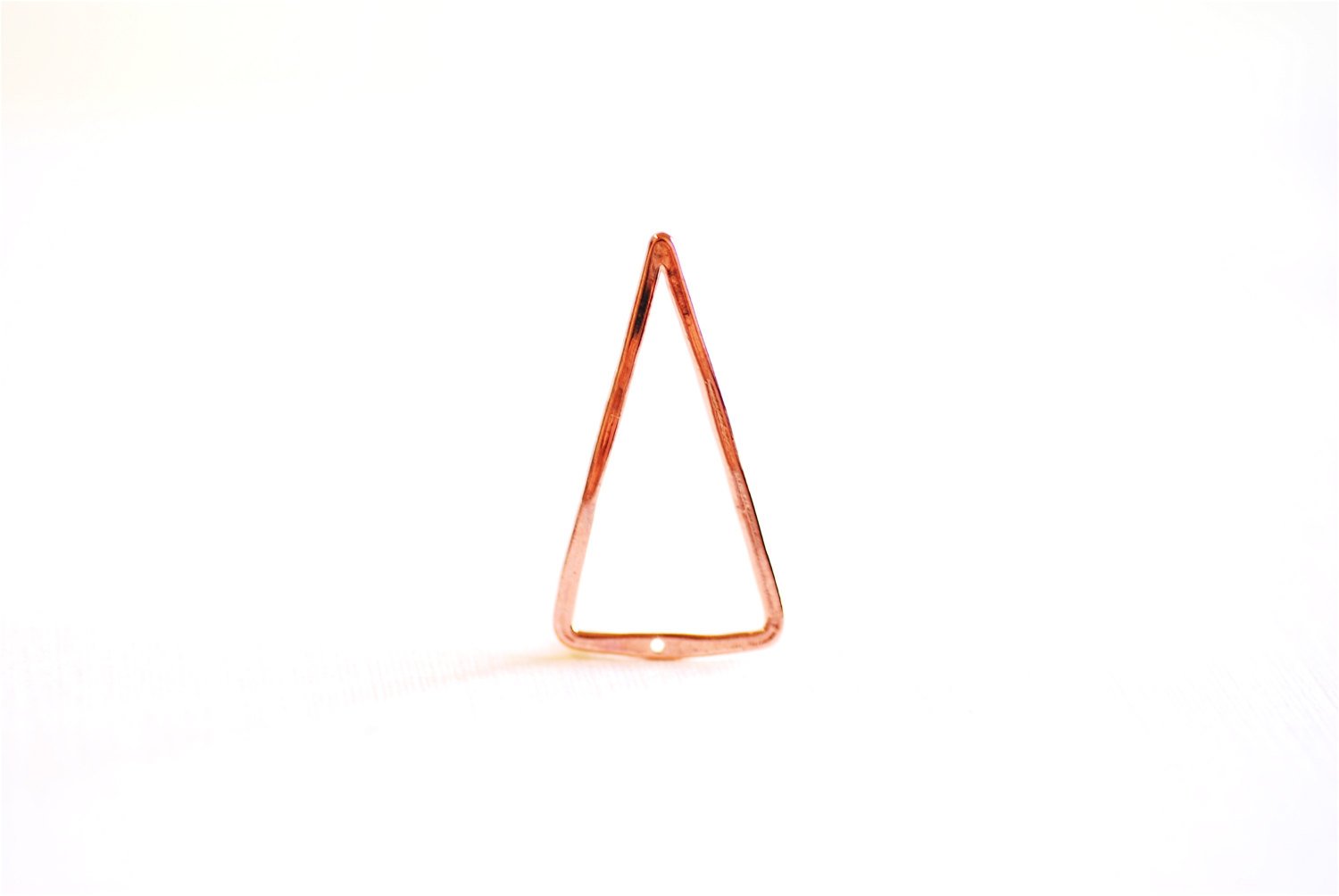 Shiny Pink Rose Gold Vermeil Open Triangle Connector Charm- 18k gold plated over Sterling Silver Triangle, Triangle Connector Spacer, 219 - HarperCrown