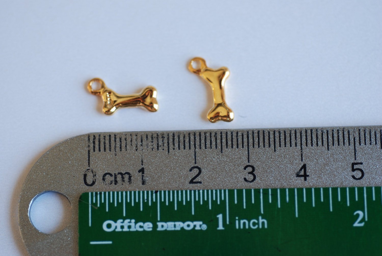 Shiny Vermeil Dog Bone Gold Charm - Small Dog Bone, Man's best Friend Charm, 18k gold plated over sterling 925 silver, Gold Doggy Bone, 107 - HarperCrown