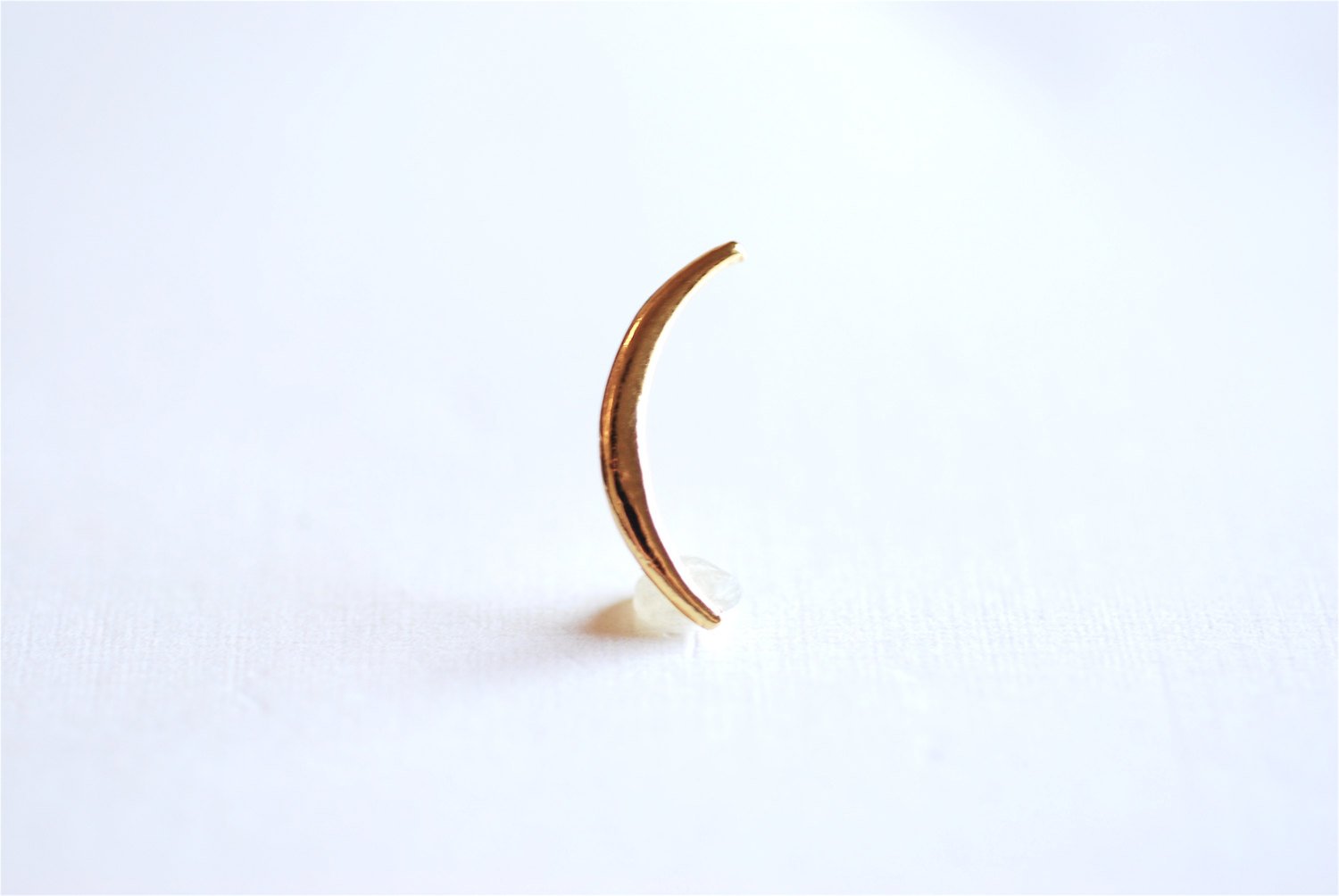 Shiny Vermeil Gold Crescent Moon Charm- 18k gold over Sterling Silver thin skinny Moon Charm pendant, gold tusk, gold Half moon charm, 285 - HarperCrown