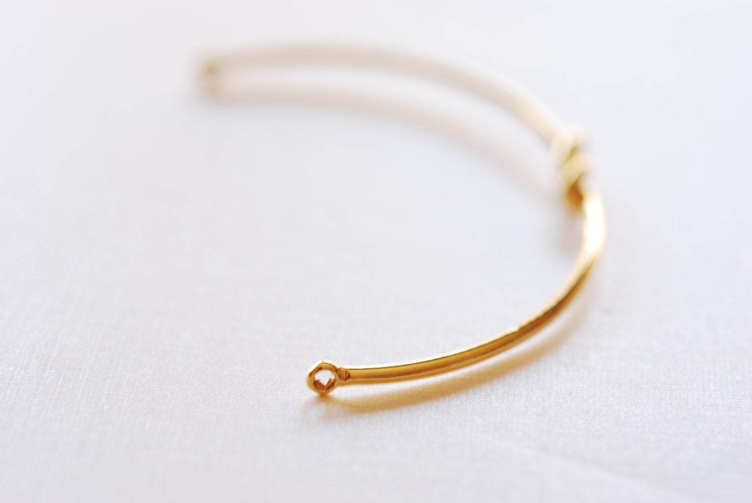 Shiny Vermeil Gold Love Knot Bracelet- 18k gold plated Sterling Silver Knot Cuff Bracelet, Adjustable Bracelet, Bow Bracelet, Love knot, 263 - HarperCrown