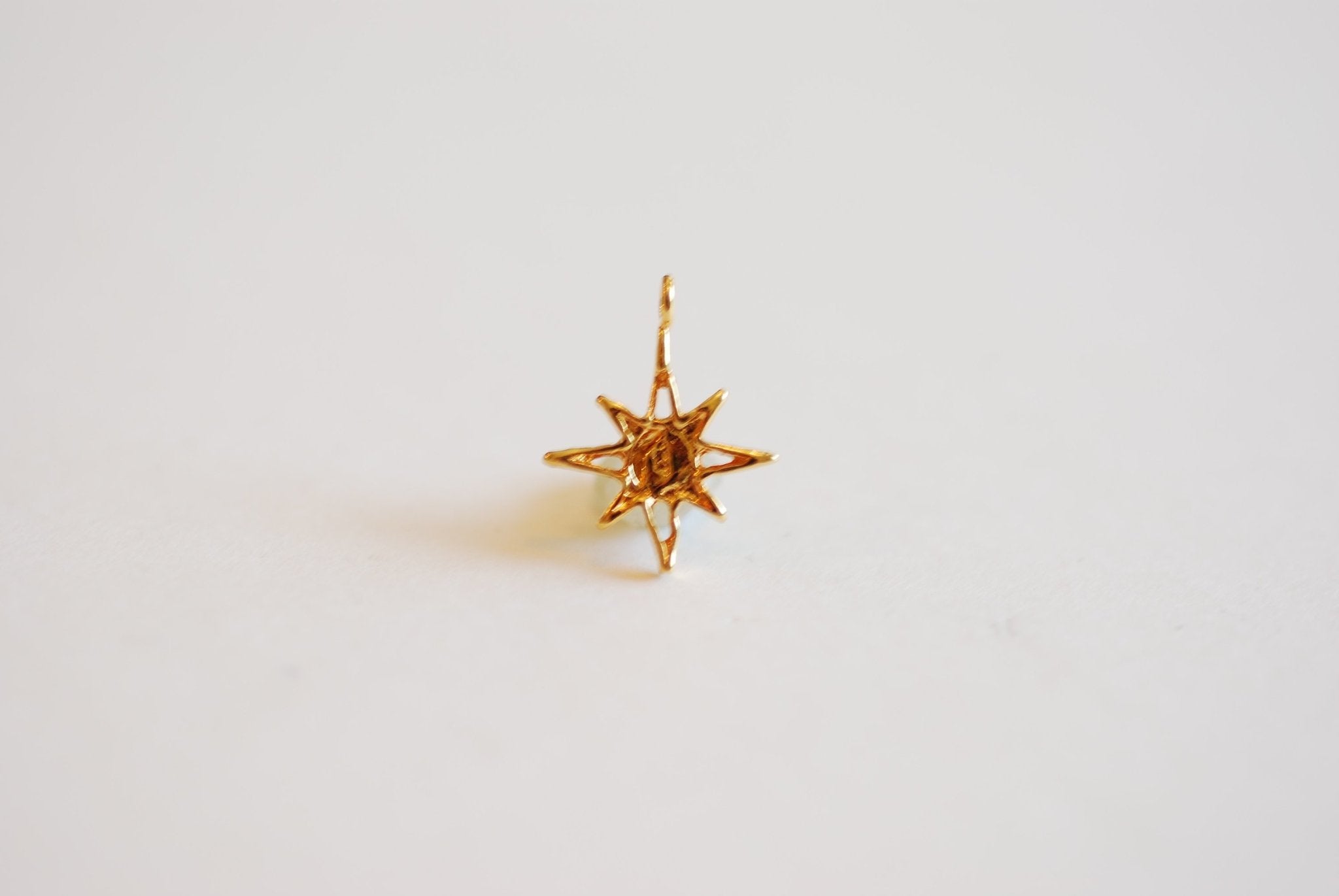 Shiny Vermeil Gold North Star Polaris Charm - 22k Gold plated over 925 Sterling Silver, , astronomy, astrology, Sun, twinkle little star,441 - HarperCrown