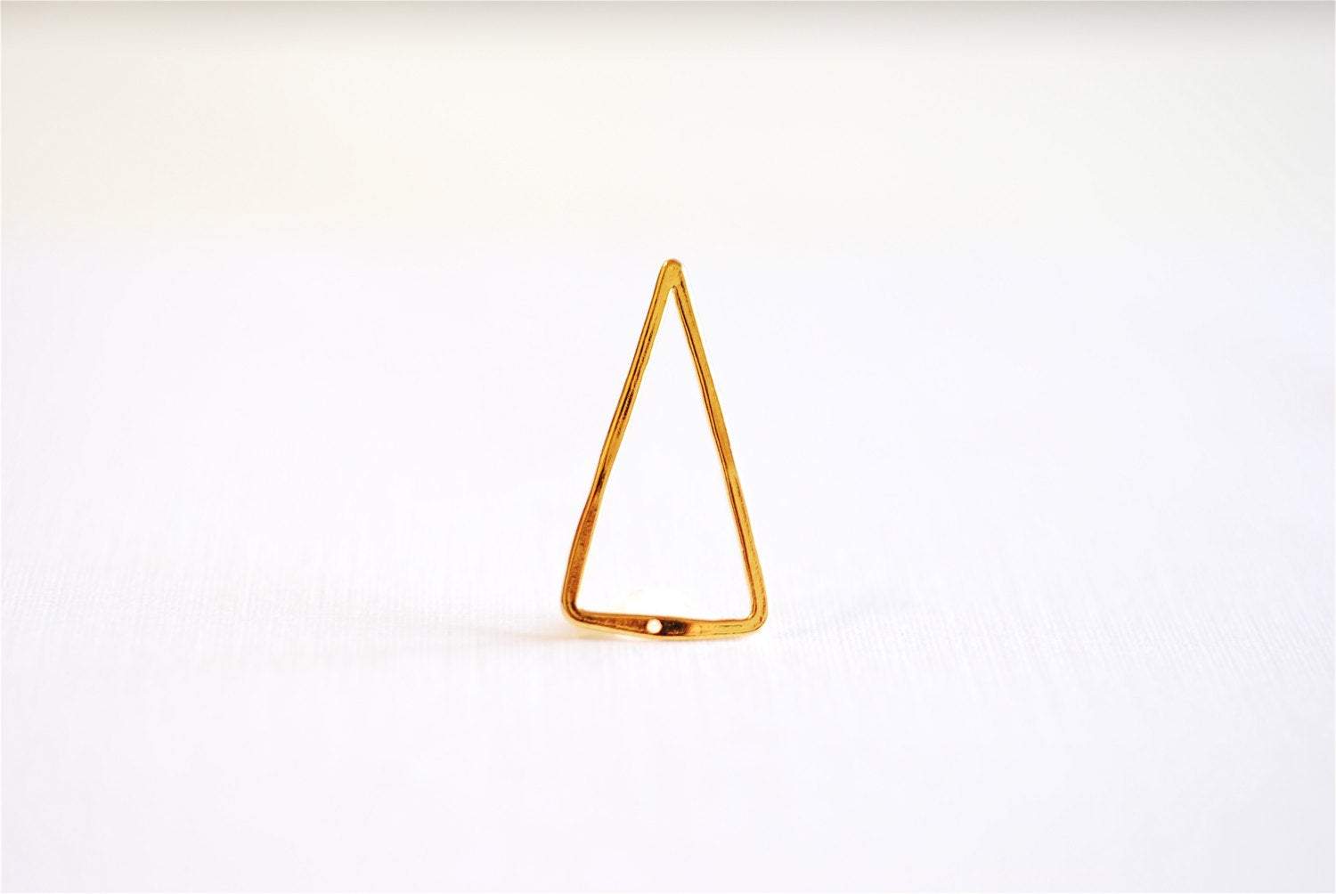 Shiny Vermeil Gold Open Triangle Connector Charm- 18k gold plated over Sterling Silver Triangle, Gold Triangle Connector Link Spacer, 219 - HarperCrown