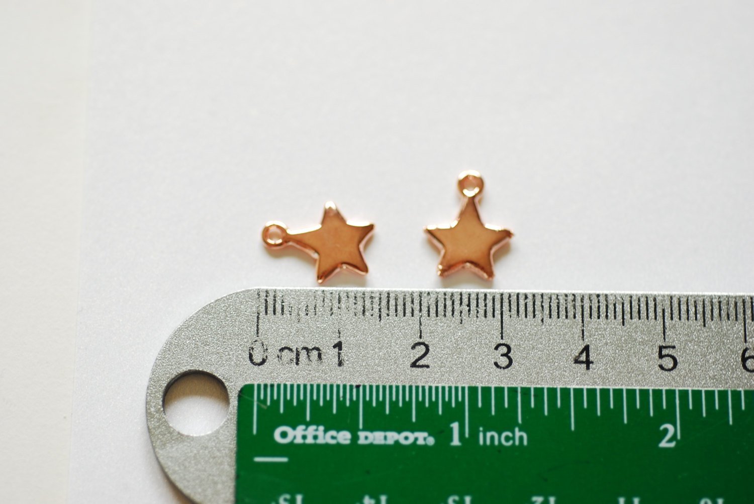 Shiny Vermeil Rose Gold Star- 18k gold plated over Sterling Silver Star Charm, Gold Star Stamping Blanks, Reversible Star, Gold Star beads - HarperCrown