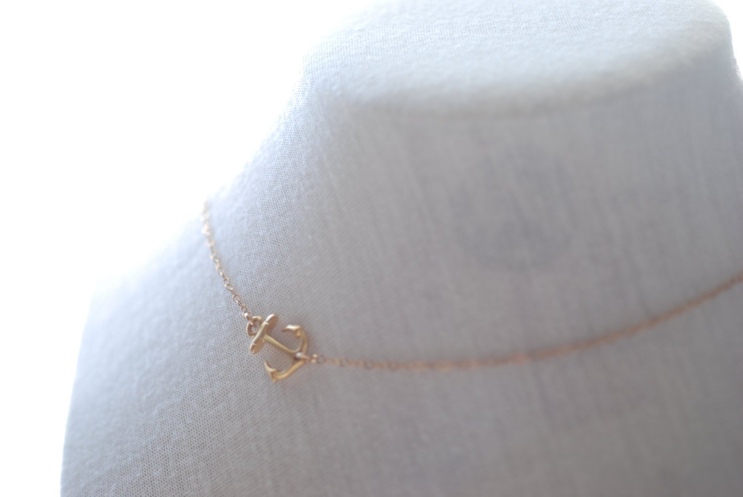 Sideways Anchor Necklace- Gold Anchor Necklace, Simple Minimalist Anchor Necklace, Dainty Jewelry by HeirloomEnvy - HarperCrown