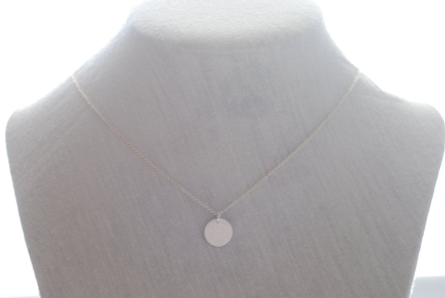 Silver Disc Necklace- Sterling Silver Disc, Dainty Jewelry by HeirloomEnvy - HarperCrown