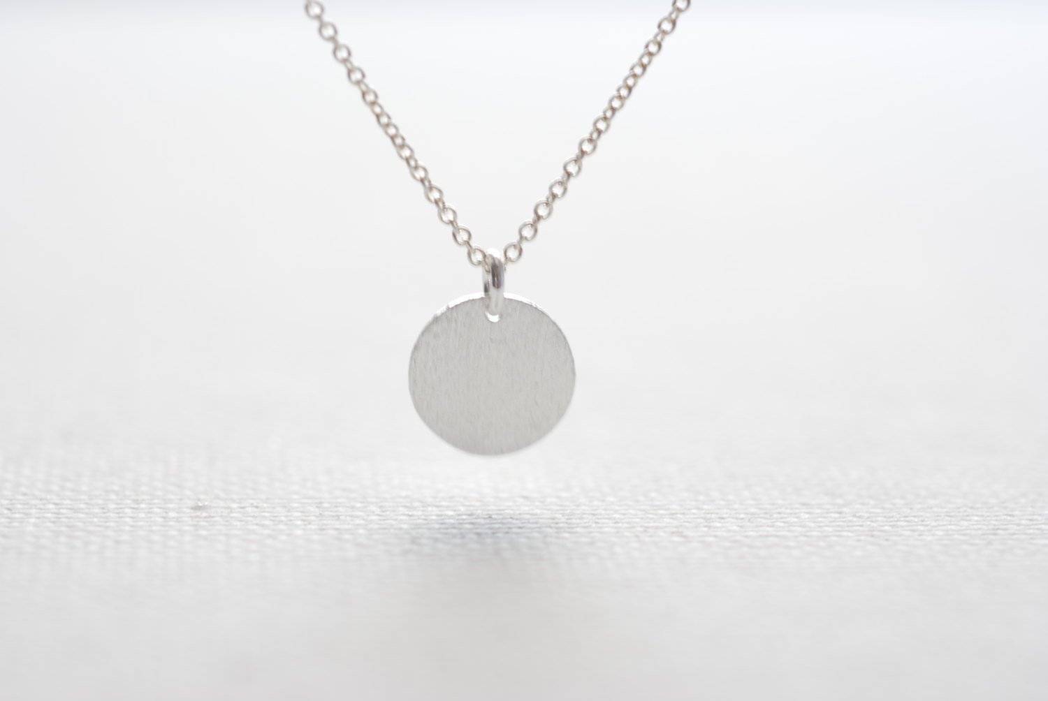 Silver Disc Necklace- Sterling Silver Disc, Dainty Jewelry by HeirloomEnvy - HarperCrown