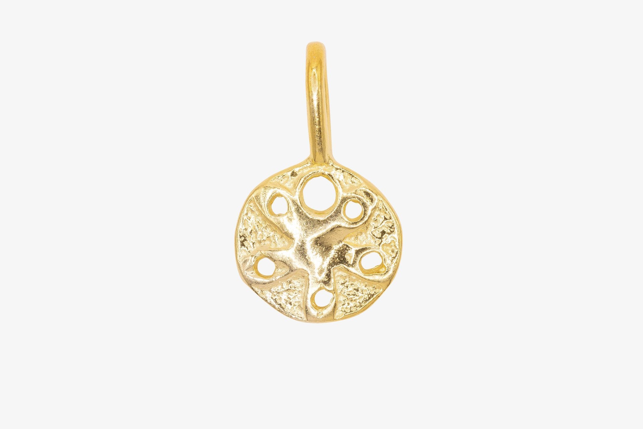 Small Sand Dollar Wholesale Charm 14K Gold, Solid 14K Gold, G188 - HarperCrown