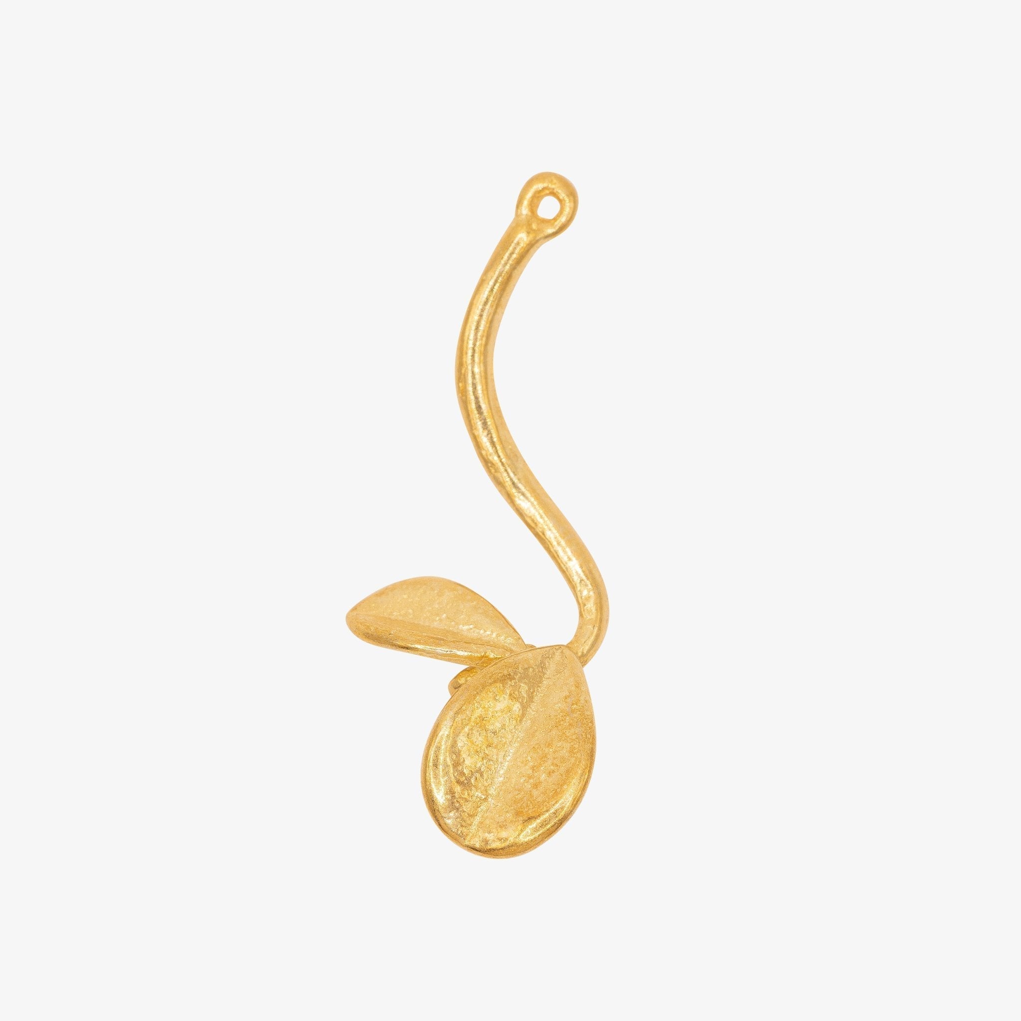 Sprout Leaf Charm 14K Gold - HarperCrown