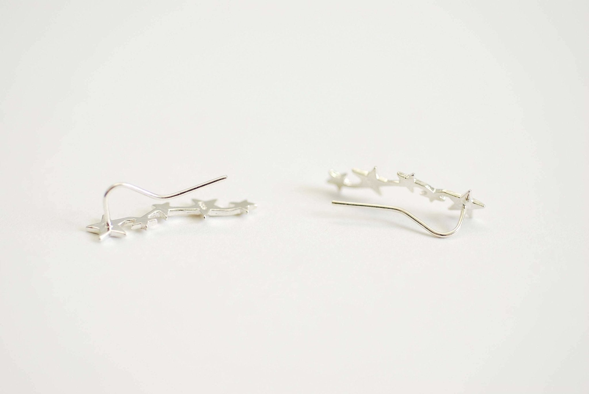 Star Ear Crawler Earrings- 925 Sterling Silver Ear Climbers, Cluster Star Earrings, ear pins, ear climber earrings, ear crawler earrings - HarperCrown