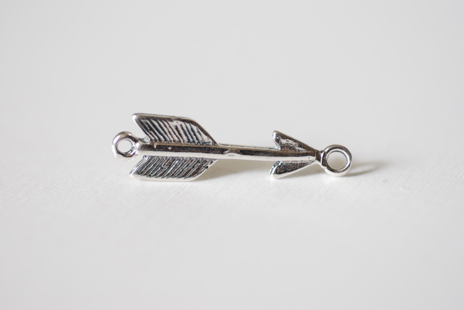 Sterling Silver Arrow Connector Charm- 925 Silver Arrow Charm Pendant, Silver Arrowhead Charm, Silver Feather tip charm, Wholesale Beads - HarperCrown