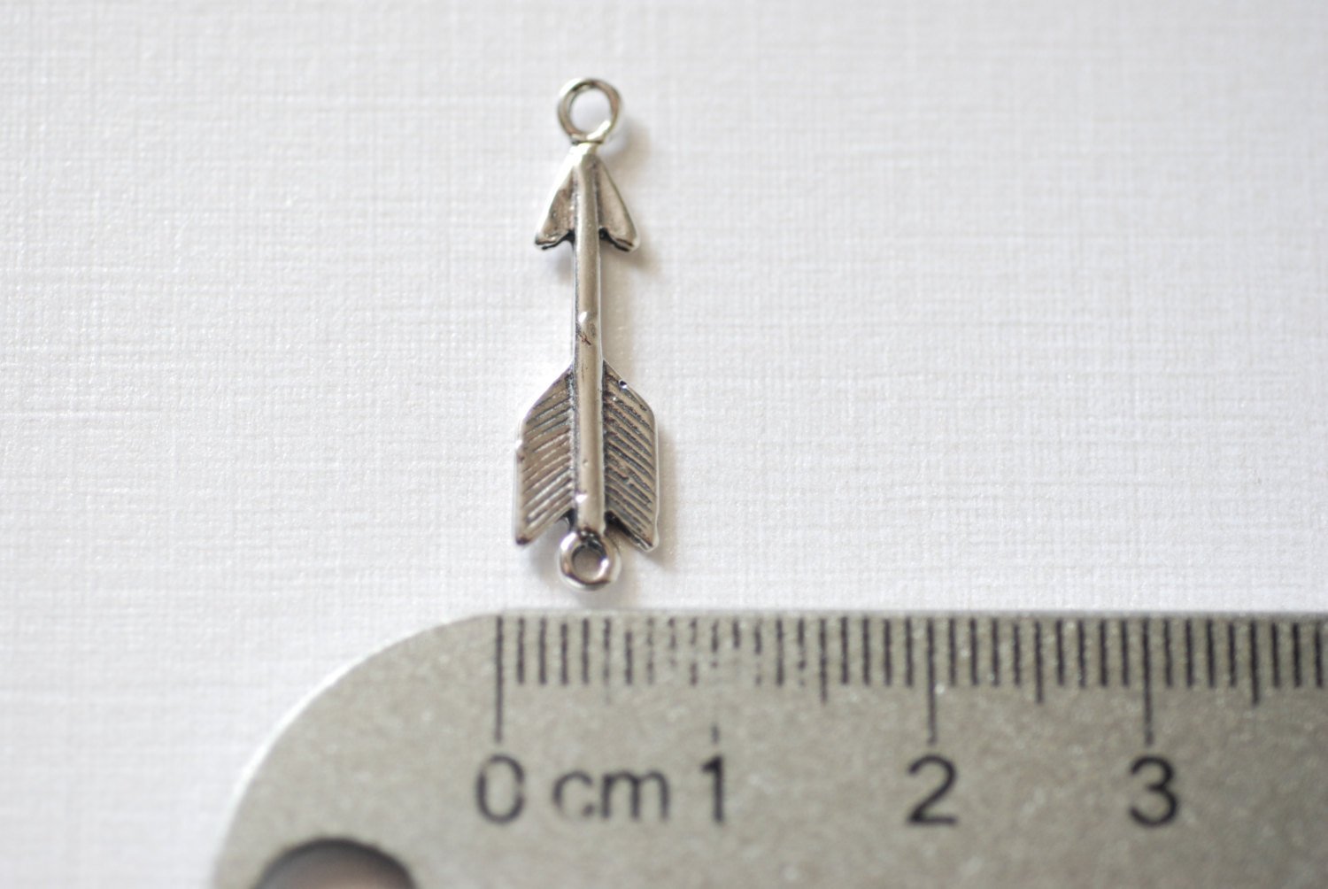 Sterling Silver Arrow Connector Charm- 925 Silver Arrow Charm Pendant, Silver Arrowhead Charm, Silver Feather tip charm, Wholesale Beads - HarperCrown