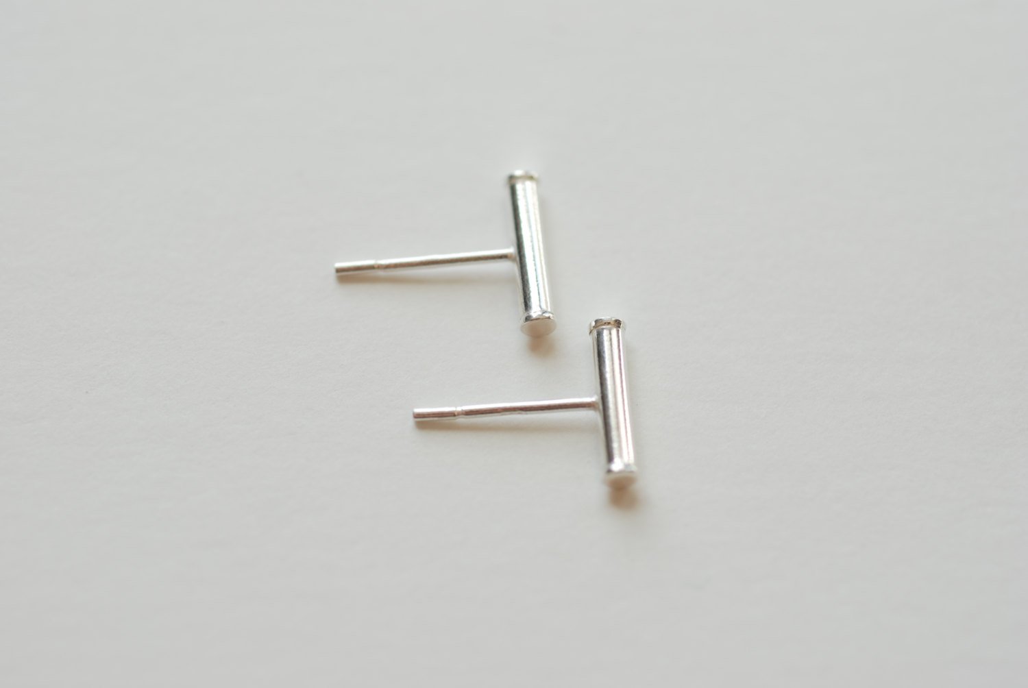 Sterling Silver Bar Earrings, Shiny Sterling Silver, Bar Stud Earrings, Line Earrings, Minimal Post Earrings, Sterling Silver Ear Climbers - HarperCrown