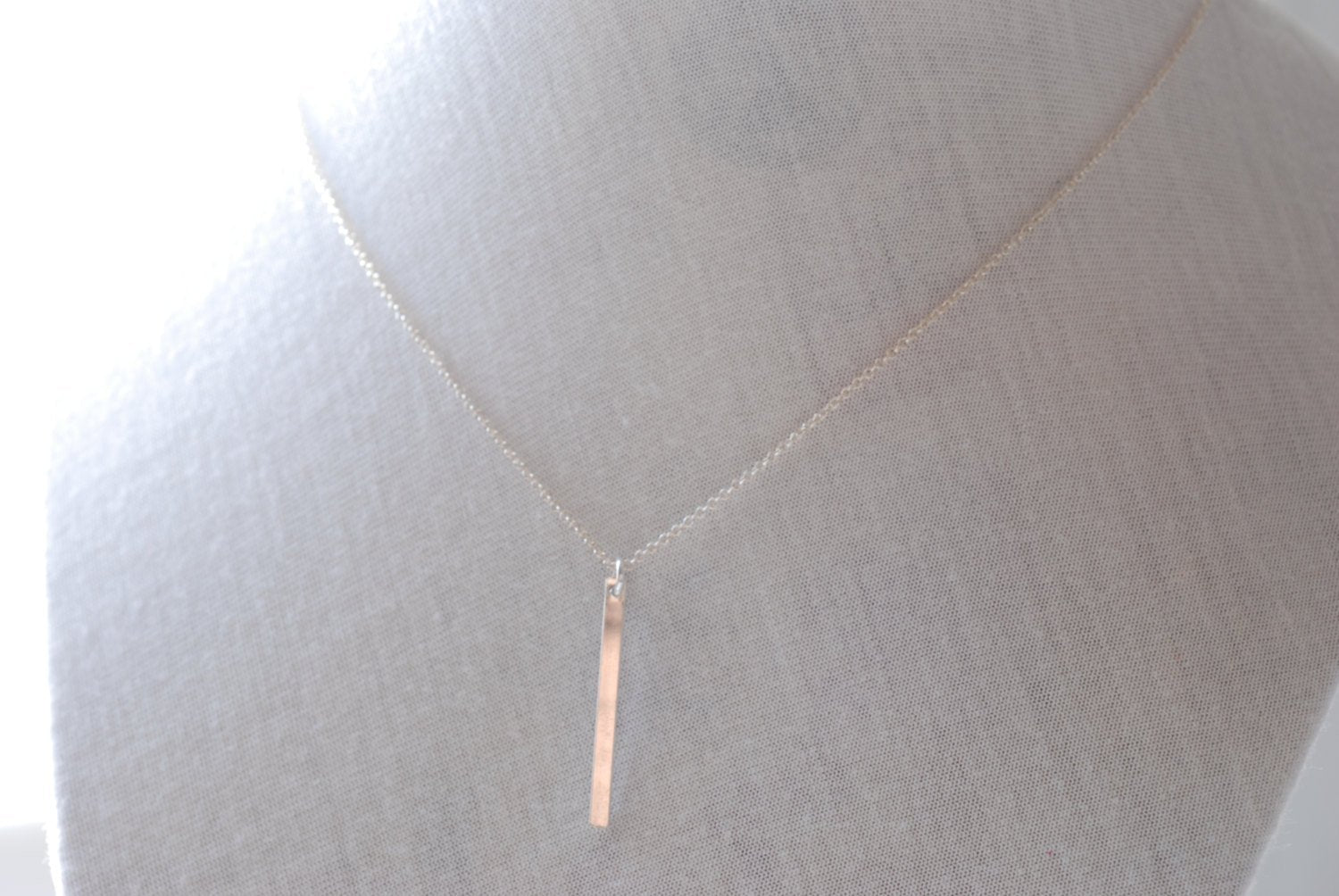 Sterling Silver Bar Necklace, Sterling Silver Stick Necklace, Sterling Silver Needle Necklace, Dainty Simple Necklace by HeirloomEnvy - HarperCrown