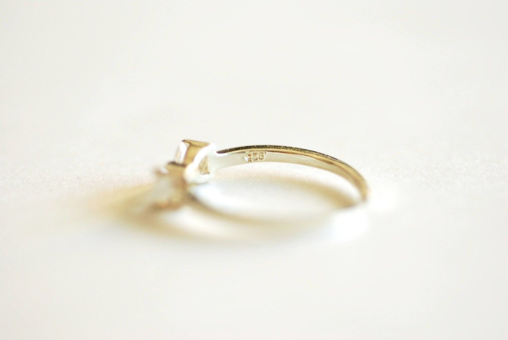 Sterling Silver Bow Ring- 925 Sterling Silver Adjustable Ring, CZ Crystal Ring, Infinity Ring, Dainty Bow Ring, love knot ring, Pave Ring - HarperCrown