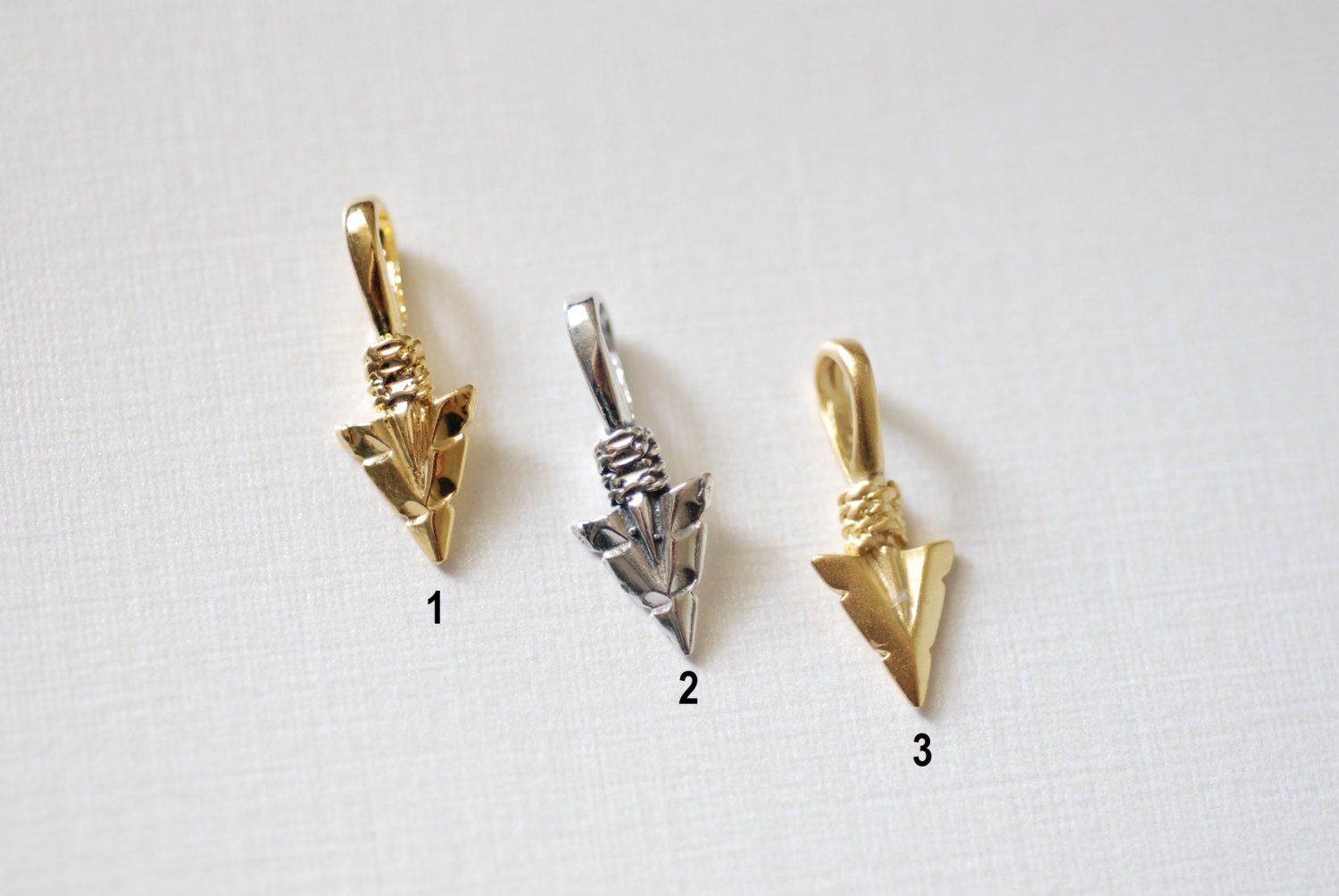 Sterling Silver Chevron Arrow Charm - 925 silver arrowhead charm, Sterling Silver Feather Tip Arrow Charm Pendant, Silver Triangle Chevron - HarperCrown